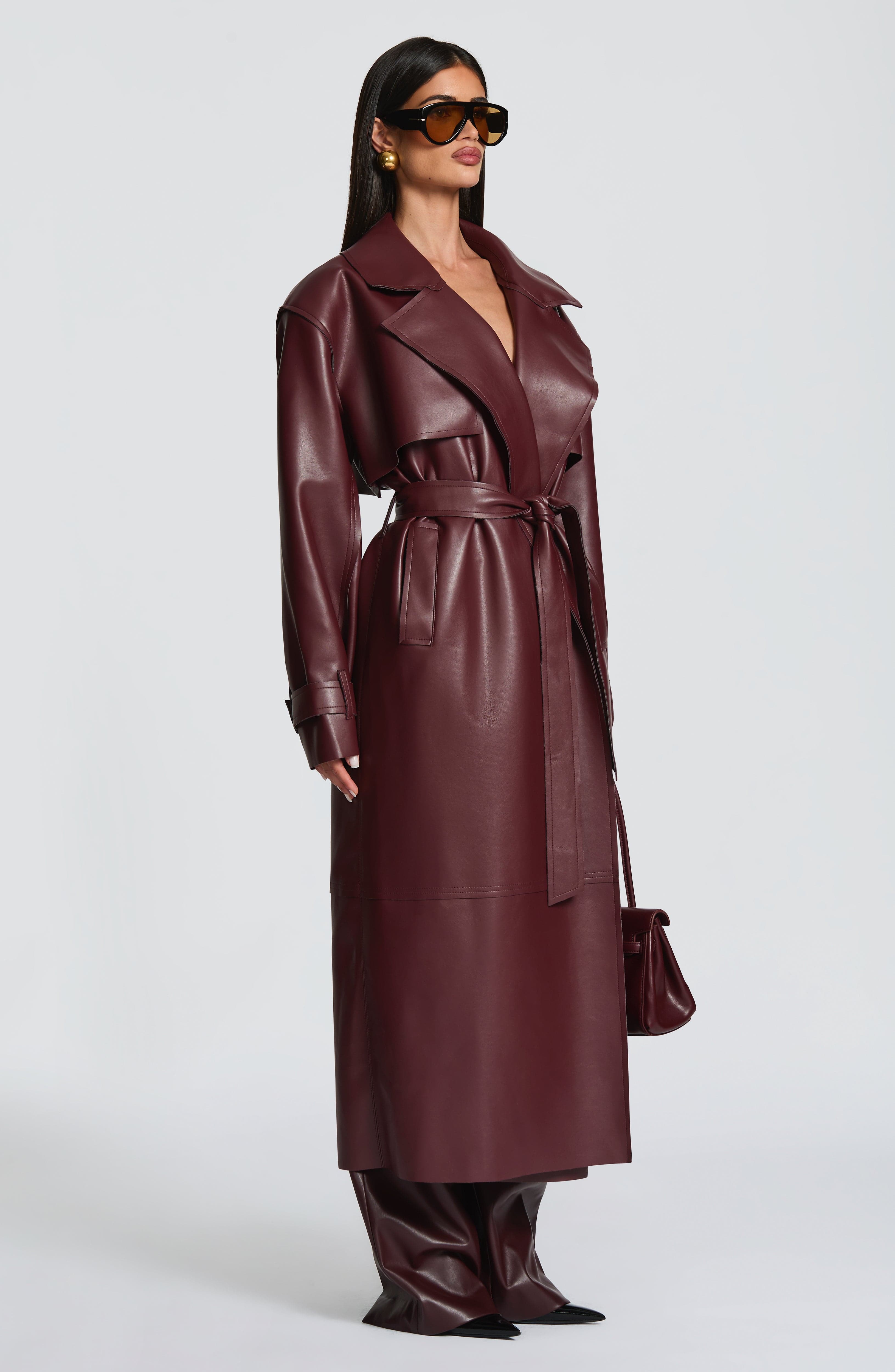 Bridget Trench Coat - Plum Jacket Babyboo Fashion Premium Exclusive Design