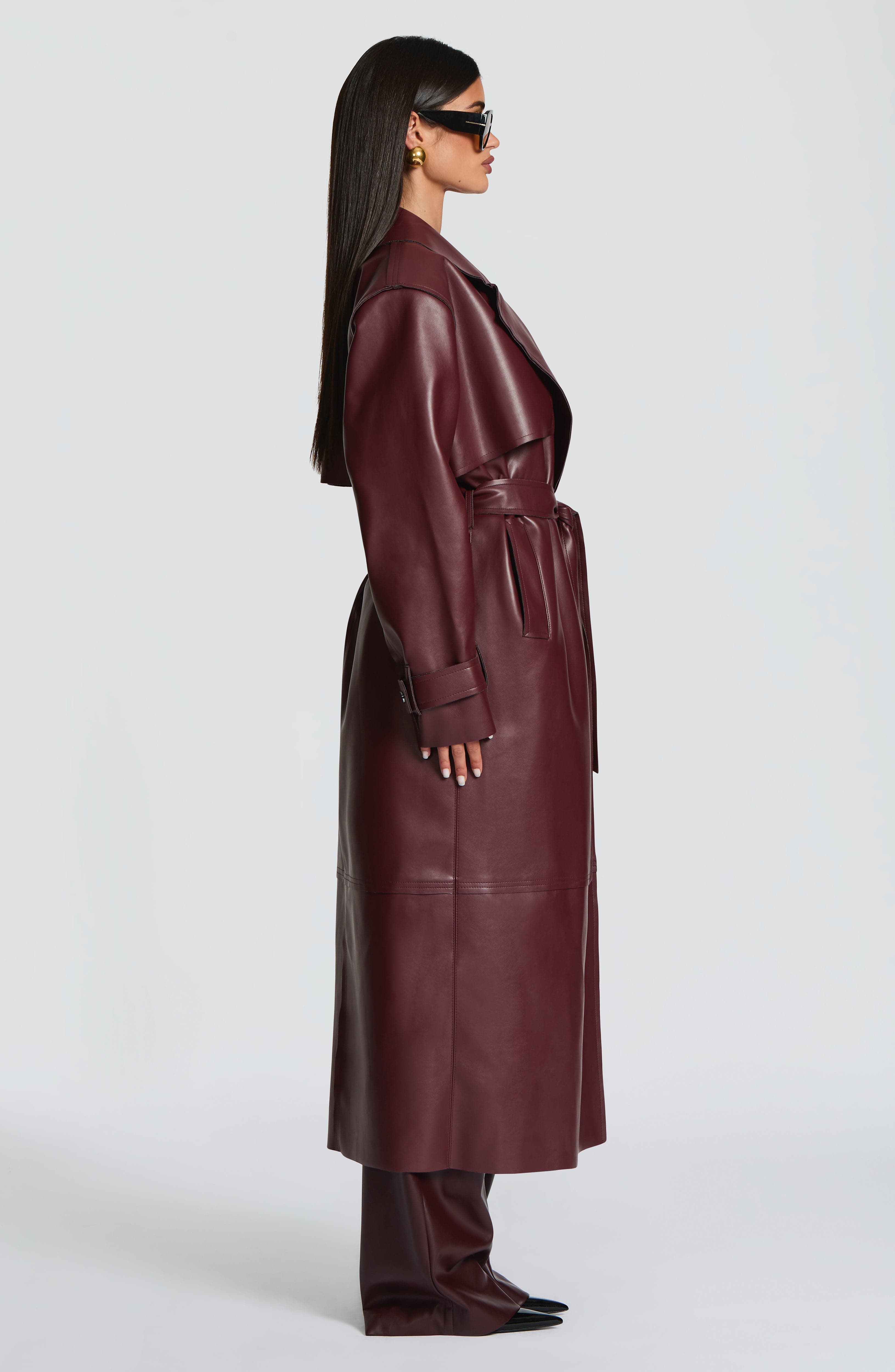 Bridget Trench Coat - Plum Jacket Babyboo Fashion Premium Exclusive Design