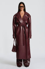 Bridget Trench Coat - Plum Jacket XS Babyboo Fashion Premium Exclusive Design