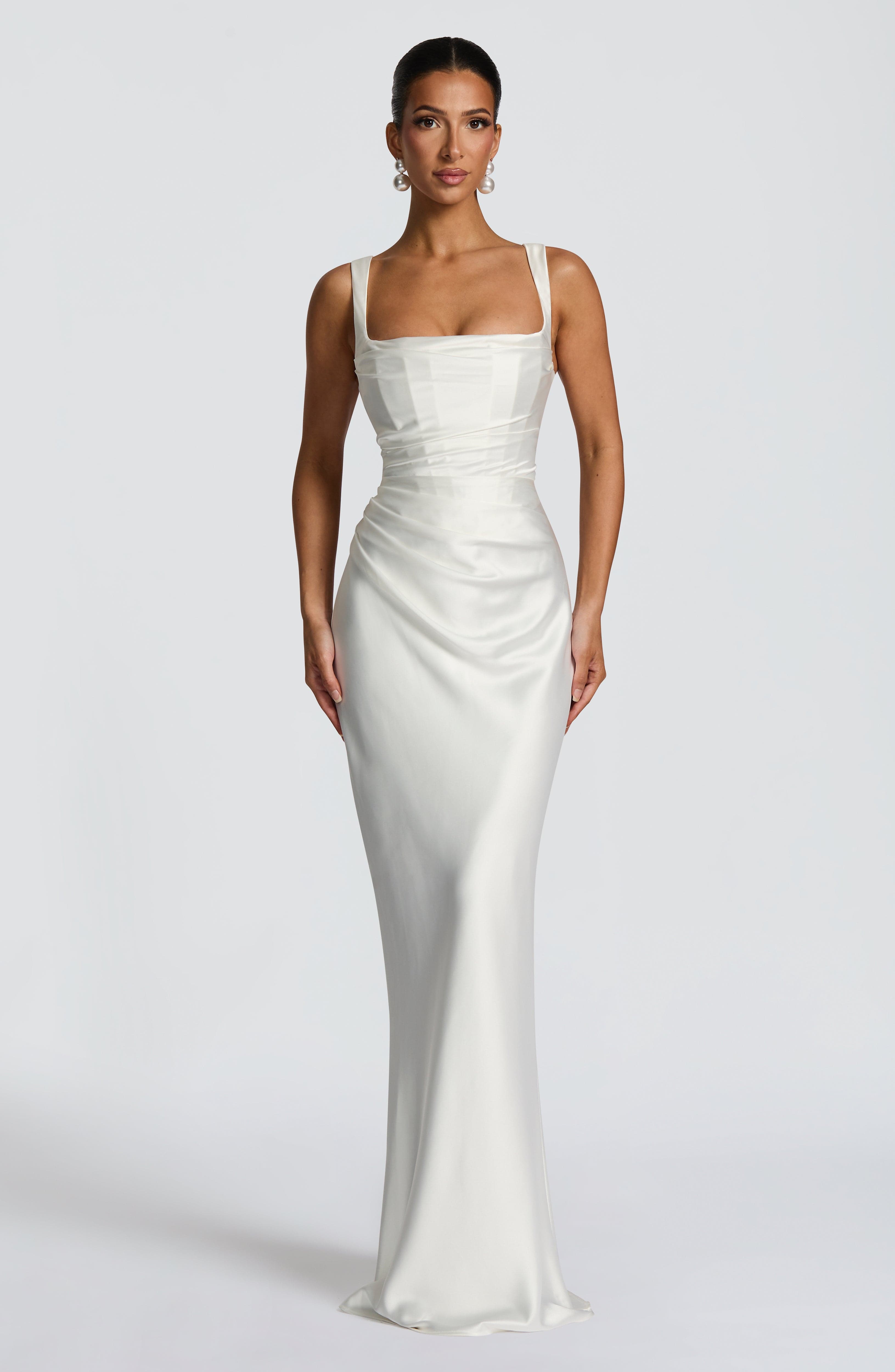 Calanthe Maxi Dress - Ivory Dress Babyboo Fashion Premium Exclusive Design