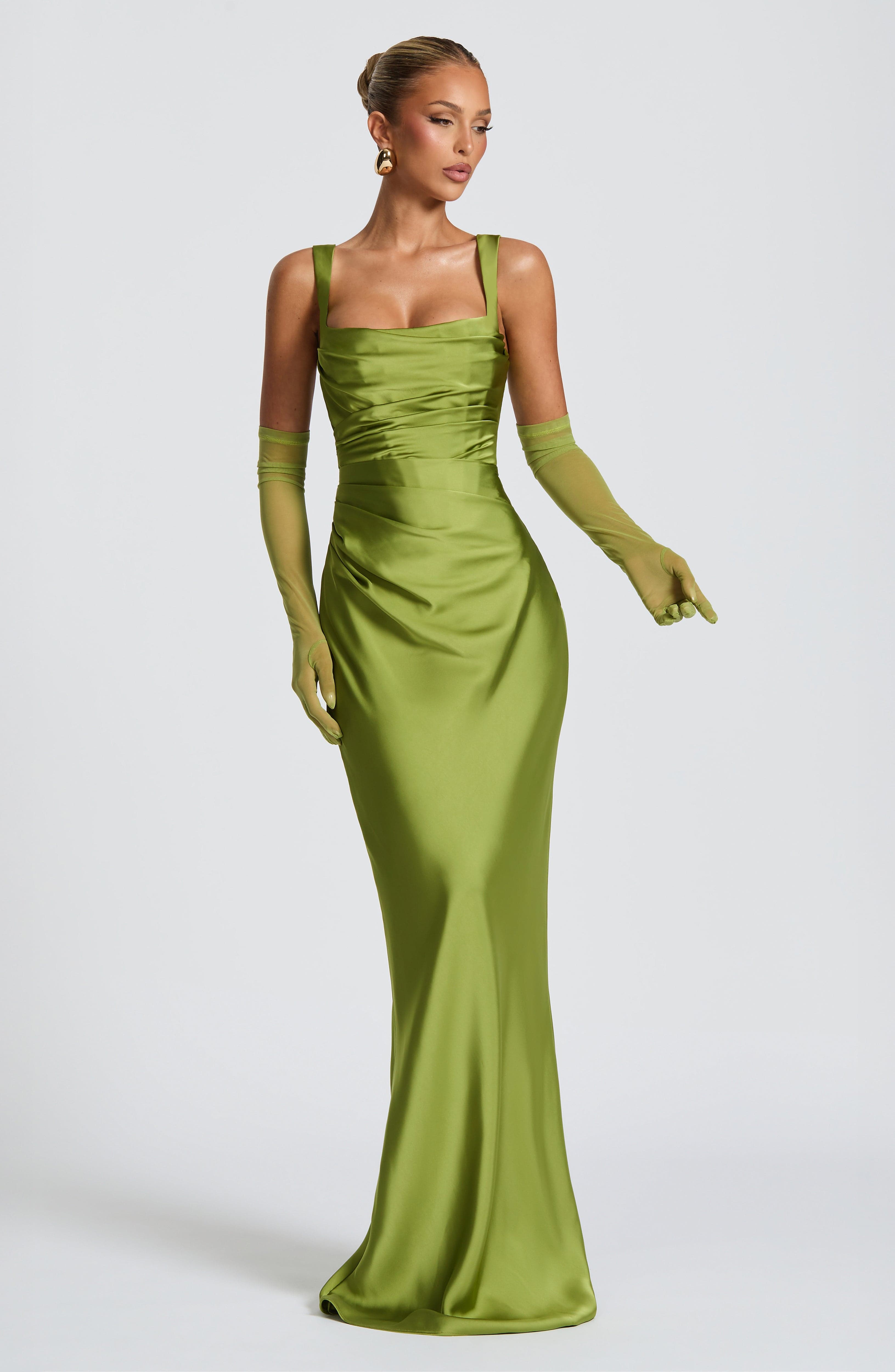 Calanthe Maxi Dress - Olive Dress Babyboo Fashion Premium Exclusive Design