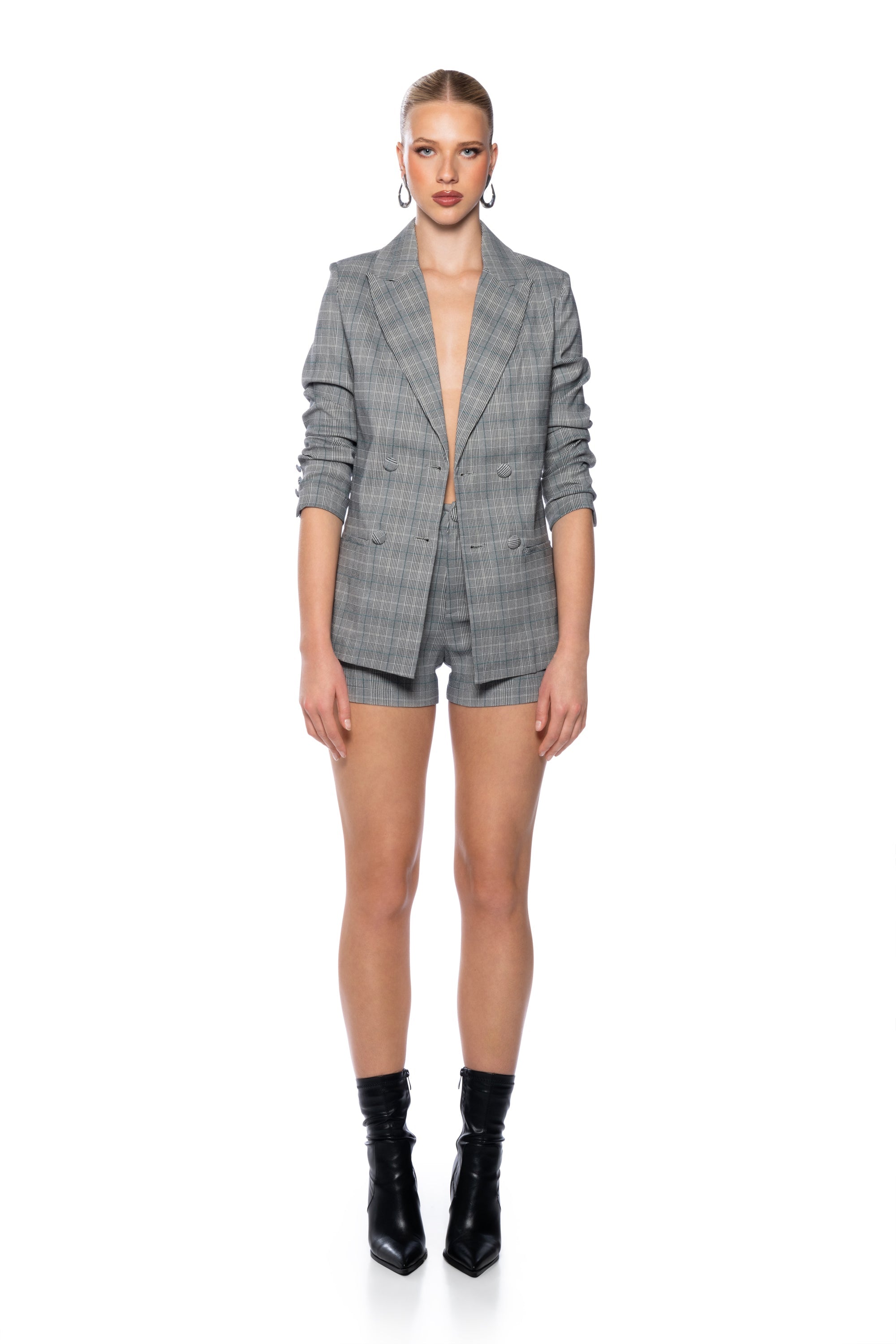 CERISE PLAID SHORTS