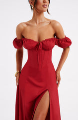 Courtney Midi Dress - Red Dress Babyboo Fashion Premium Exclusive Design