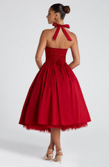 Cressida Midi Dress - Red Dress Babyboo Fashion Premium Exclusive Design