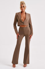 Darci Cropped Blazer - Mocha Jackets Babyboo Fashion Premium Exclusive Design