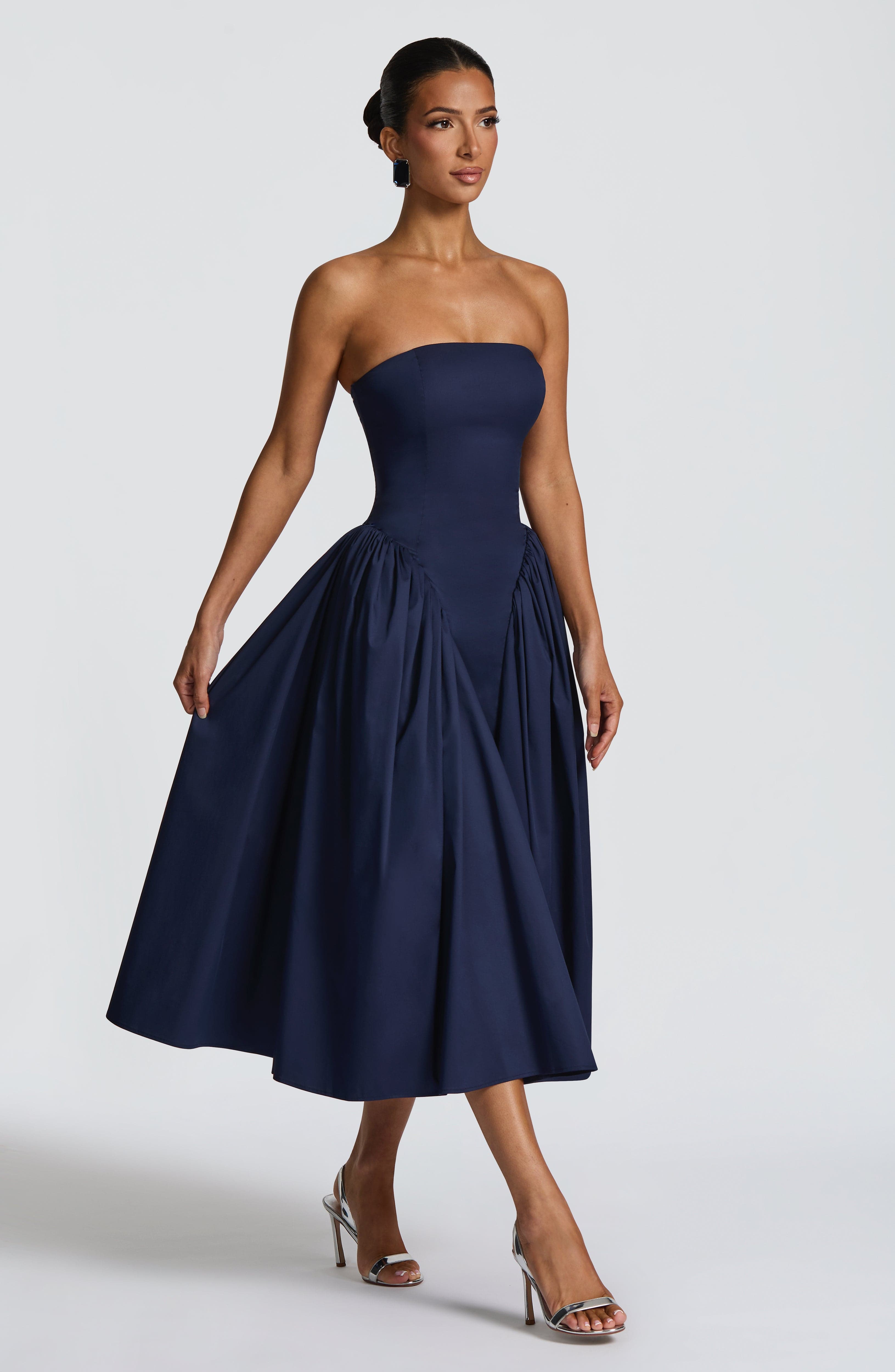Darla Midi Dress - Navy Dress Babyboo Fashion Premium Exclusive Design