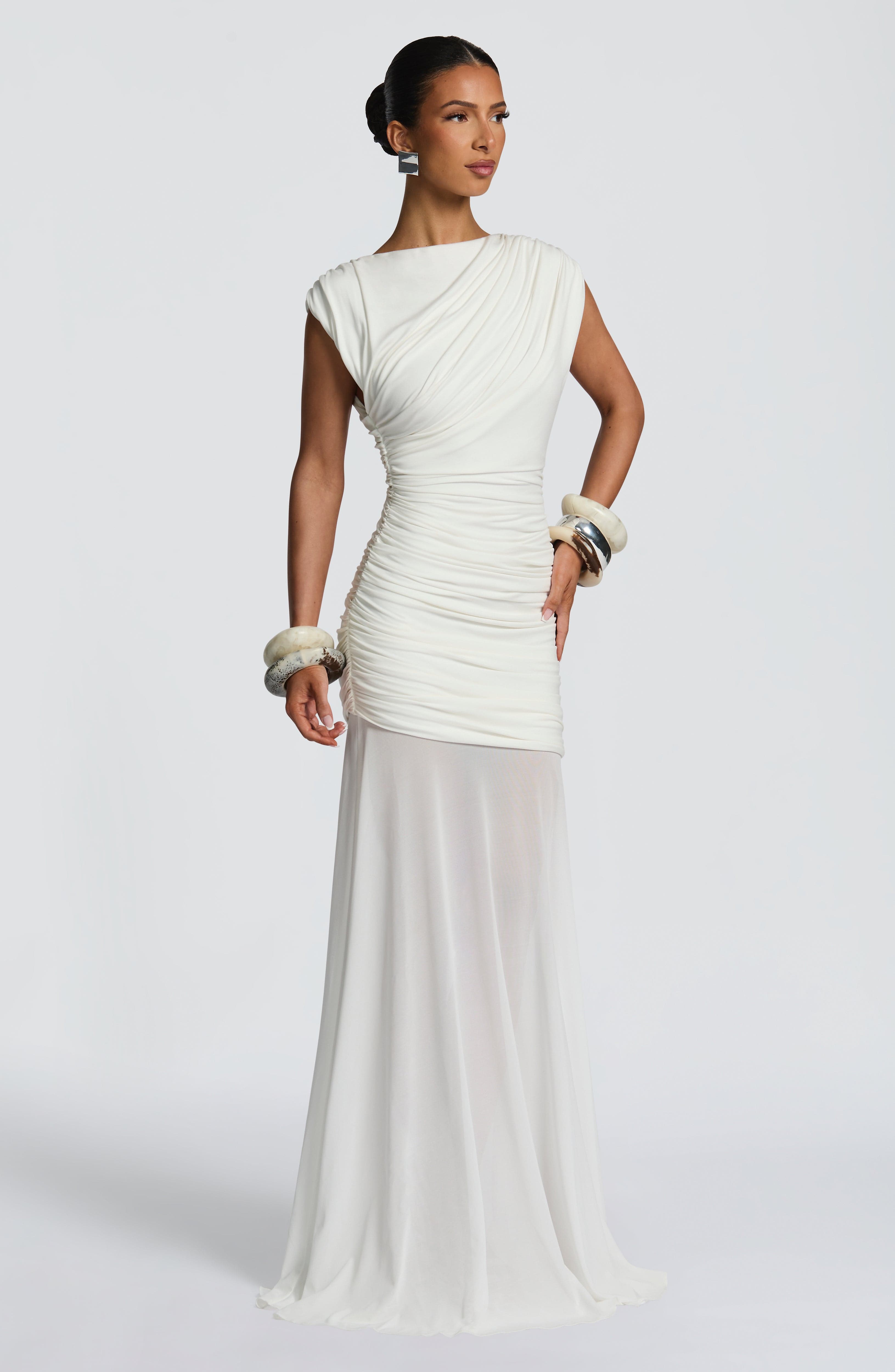 Demelza Maxi Dress - Ivory Dress Babyboo Fashion Premium Exclusive Design
