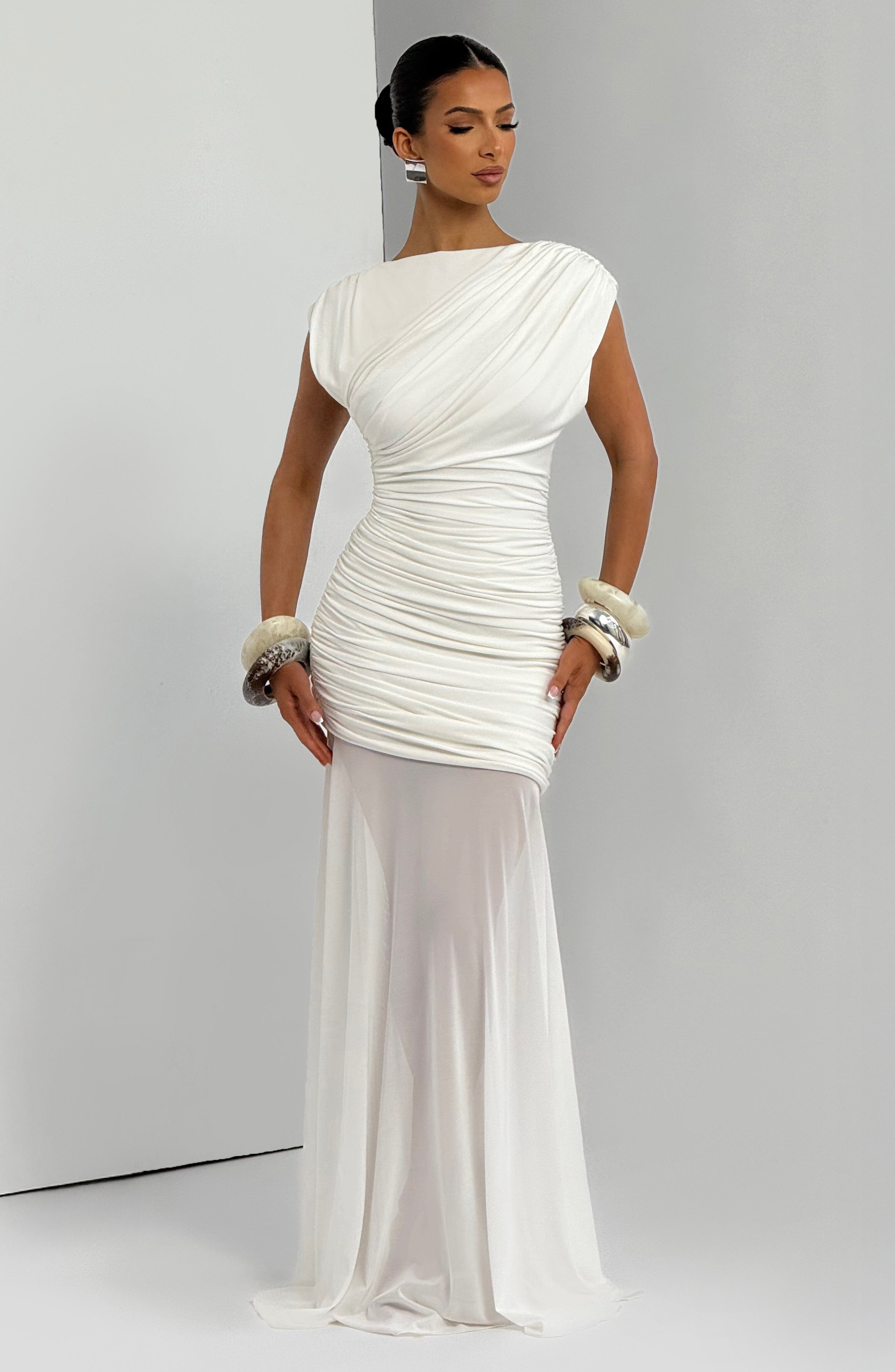 Demelza Maxi Dress - Ivory Dress Babyboo Fashion Premium Exclusive Design