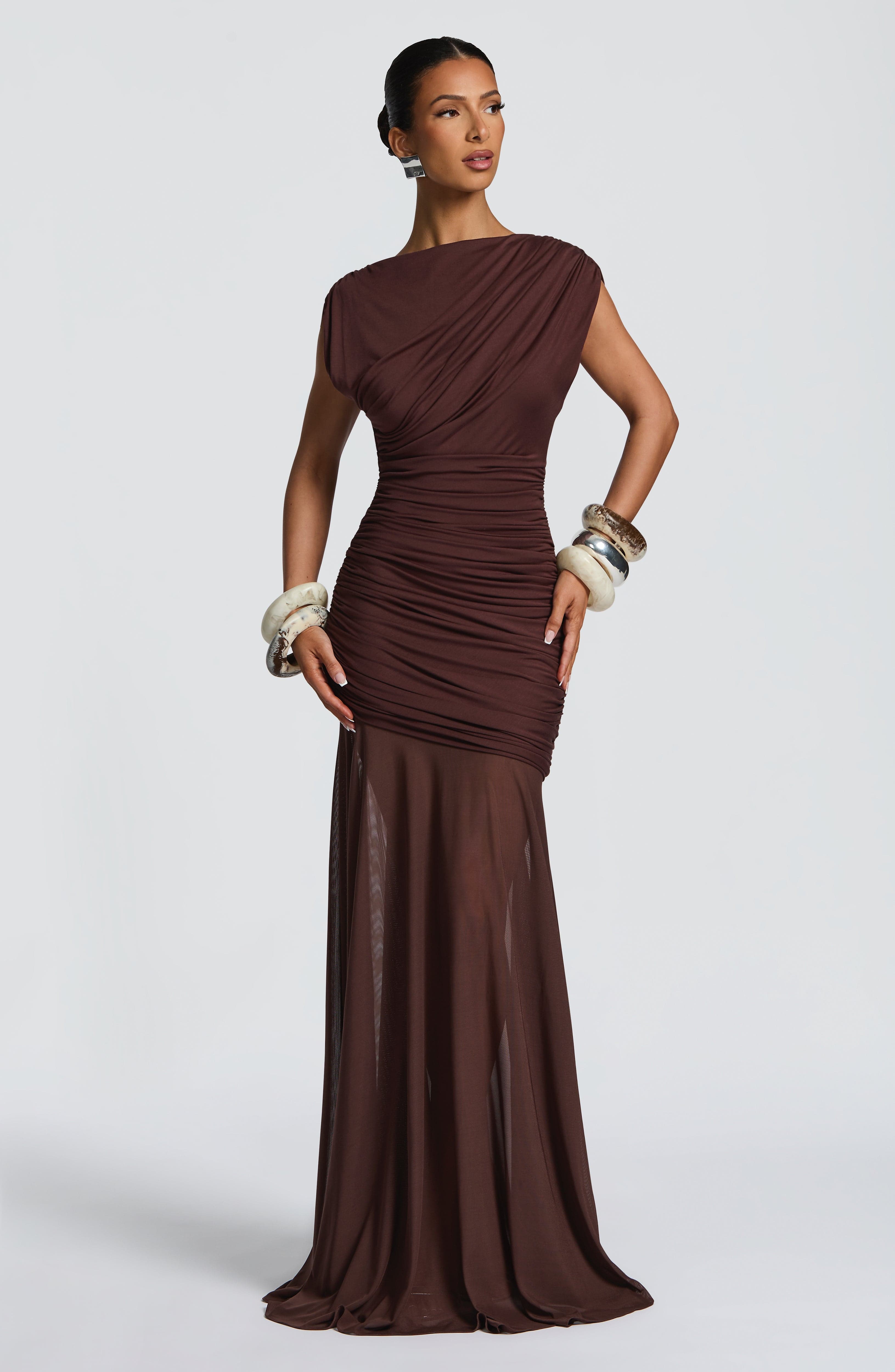Demelza Maxi Dress - Plum Brown Dress Babyboo Fashion Premium Exclusive Design