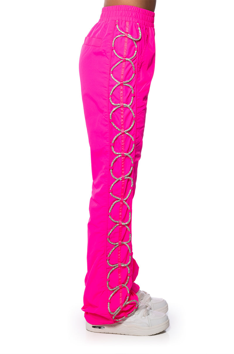DIAMOND LACE UP TRACK PANT