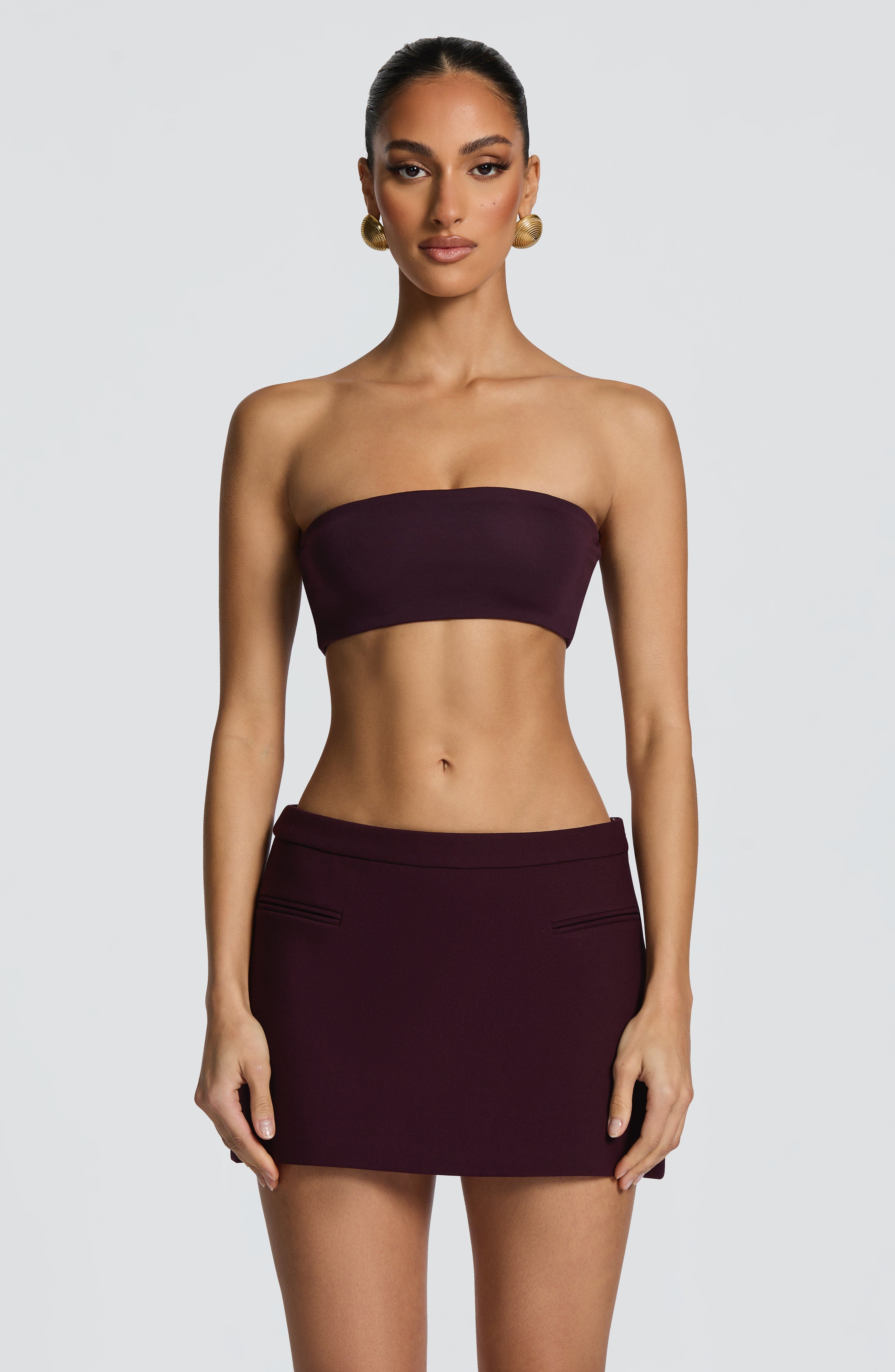 Edna Mini Skirt - Plum Skirt Babyboo Fashion Premium Exclusive Design