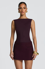Edna Mini Skirt - Plum Skirt Babyboo Fashion Premium Exclusive Design