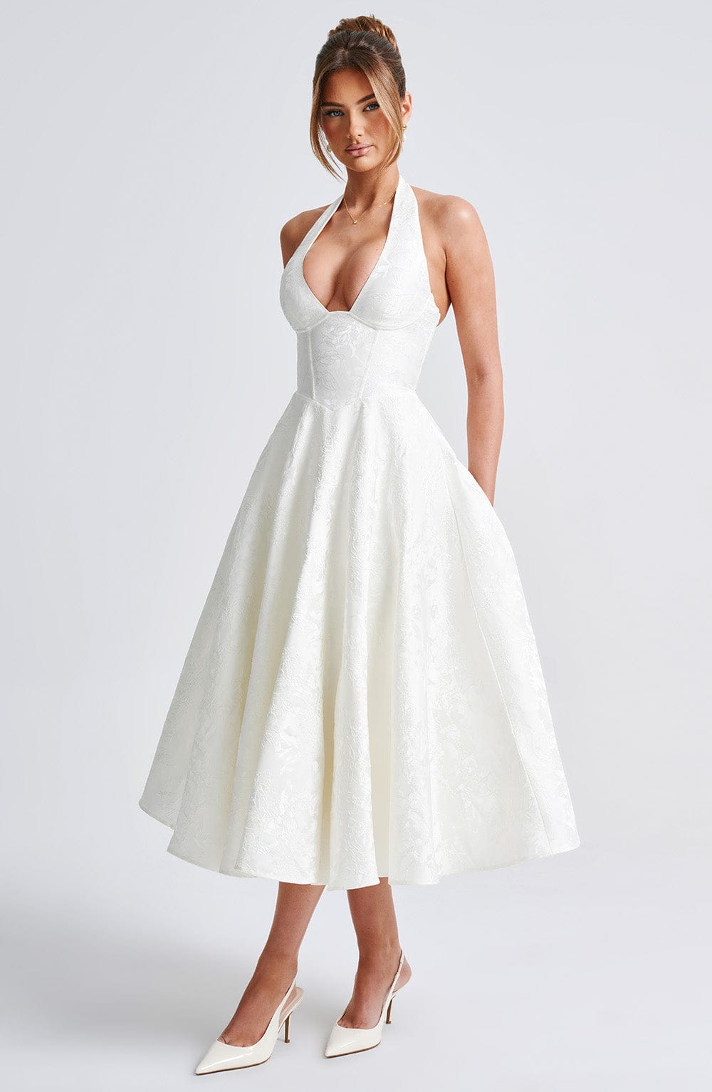 Effie Midi Dress - Ivory Dress Babyboo Fashion Premium Exclusive Design