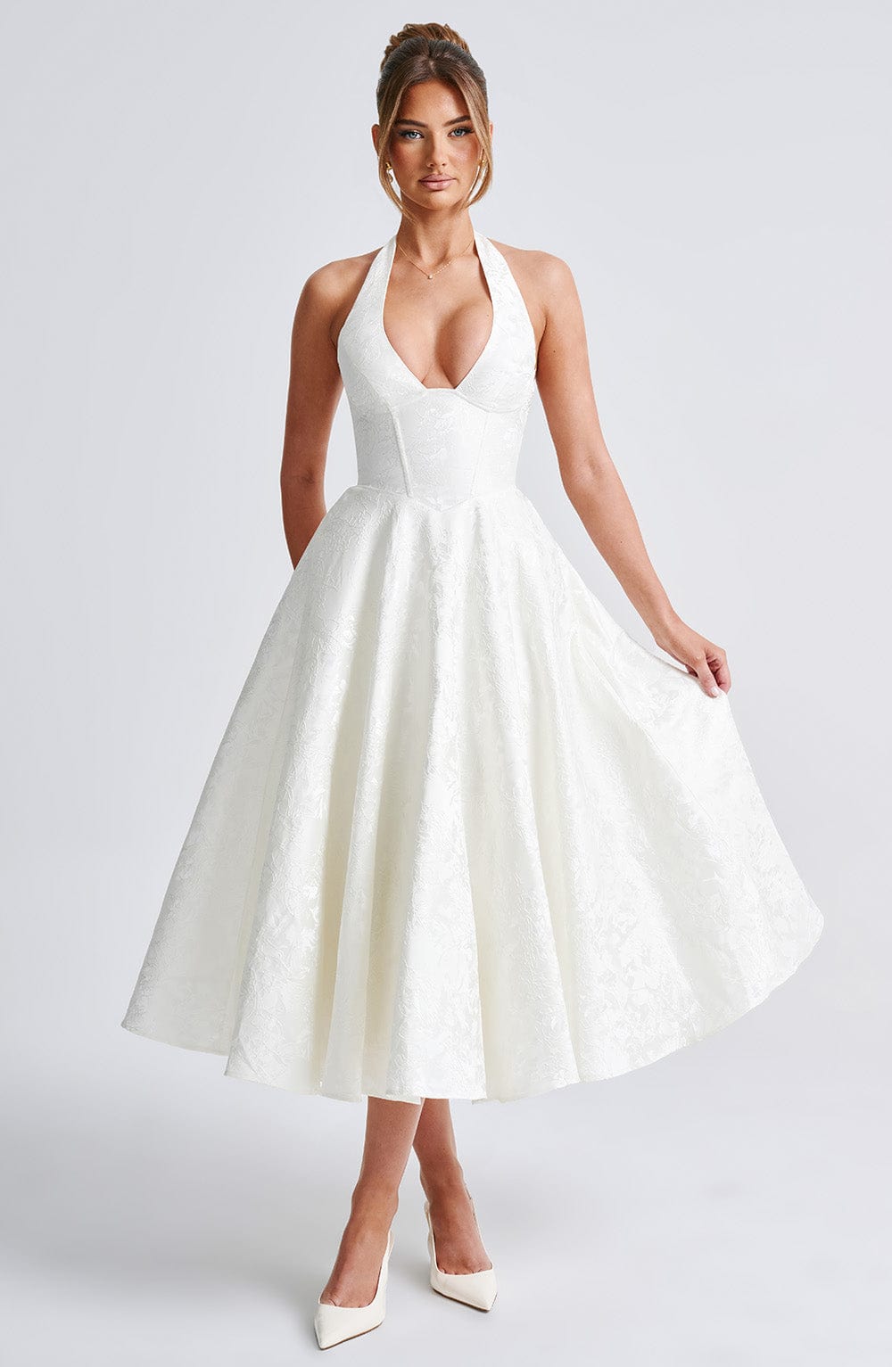 Effie Midi Dress - Ivory Dress Babyboo Fashion Premium Exclusive Design