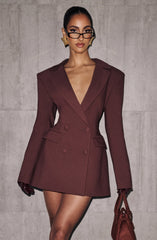Elvira Mini Dress - Plum Brown Dress XS Babyboo Fashion Premium Exclusive Design