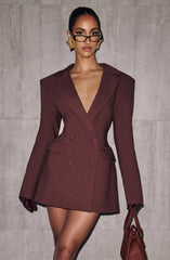 Elvira Mini Dress - Plum Brown Dress XS Babyboo Fashion Premium Exclusive Design