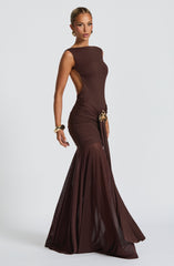Fae Maxi Skirt - Plum Brown Skirt Babyboo Fashion Premium Exclusive Design