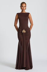 Fae Maxi Skirt - Plum Brown Skirt Babyboo Fashion Premium Exclusive Design