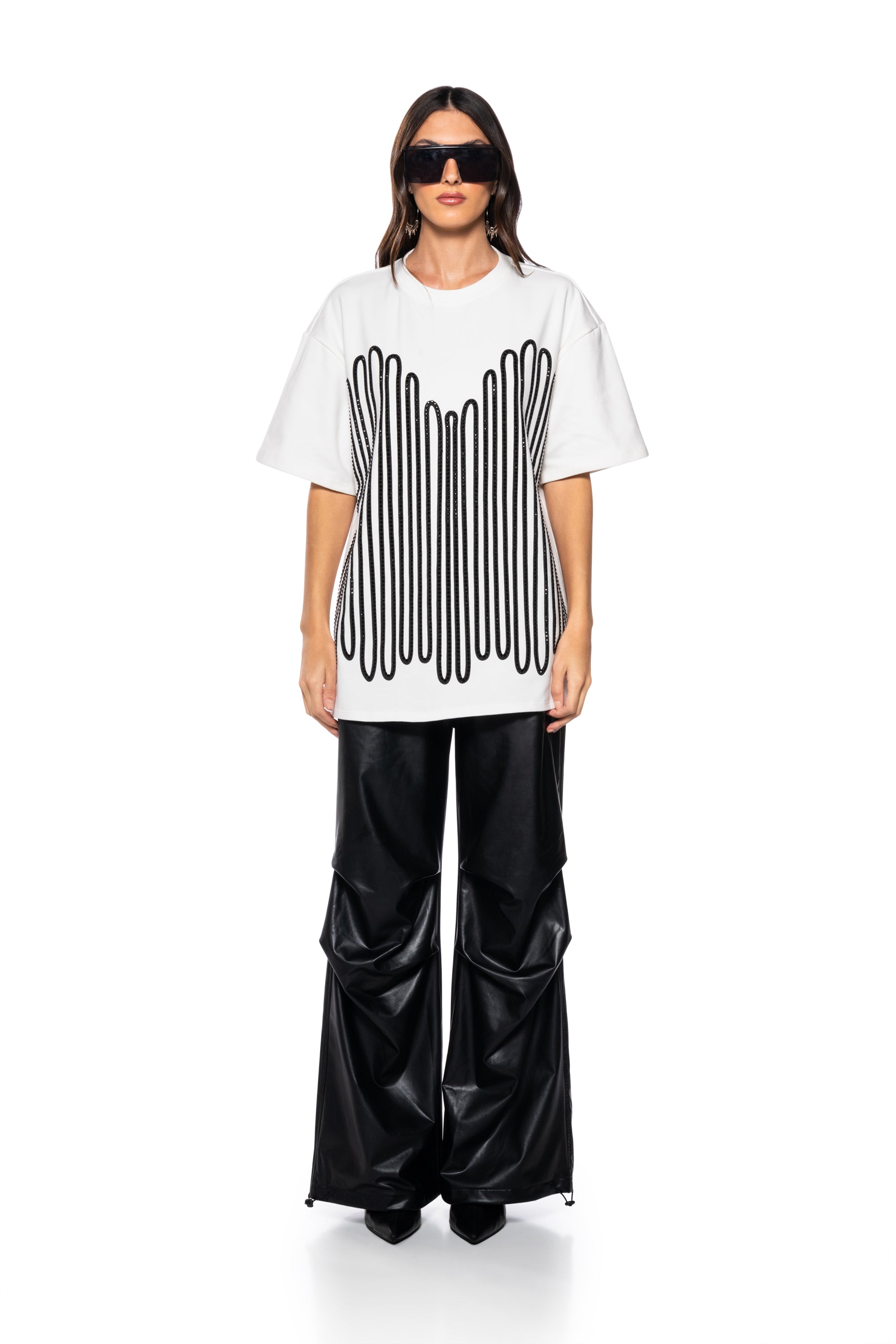 FIGHT THE FEELING EMBELLISHED GRAPHIC T SHIRT