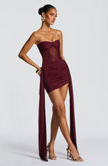Fiorella Mini Dress - Cherry Lacquer Dress Babyboo Fashion Premium Exclusive Design