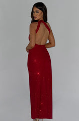 Genevieve Maxi Dress - Red Sparkle Dress Babyboo Fashion Premium Exclusive Design