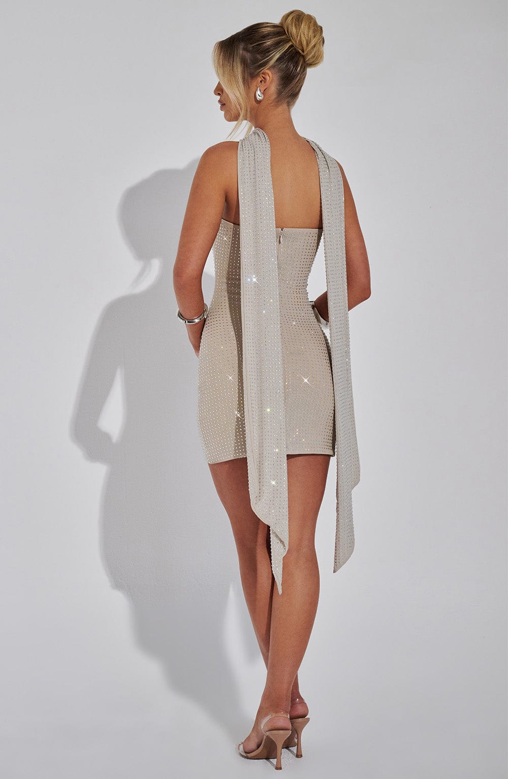 Ginni Mini Dress - Silver/Nude Dress Babyboo Fashion Premium Exclusive Design