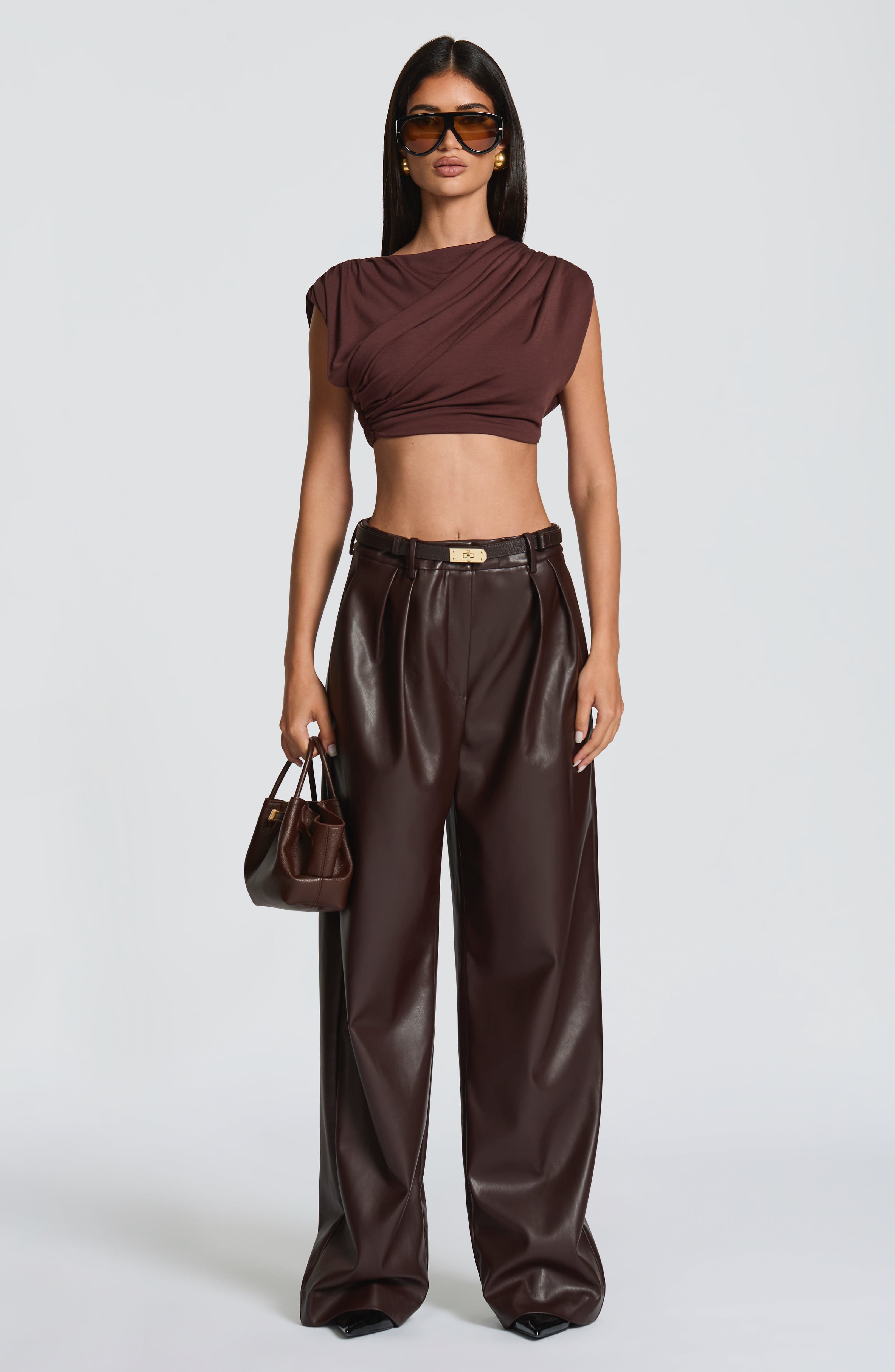 Glenda Pants - Plum Brown Pants Babyboo Fashion Premium Exclusive Design