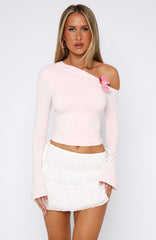 Said So Long Sleeve Top Baby Pink