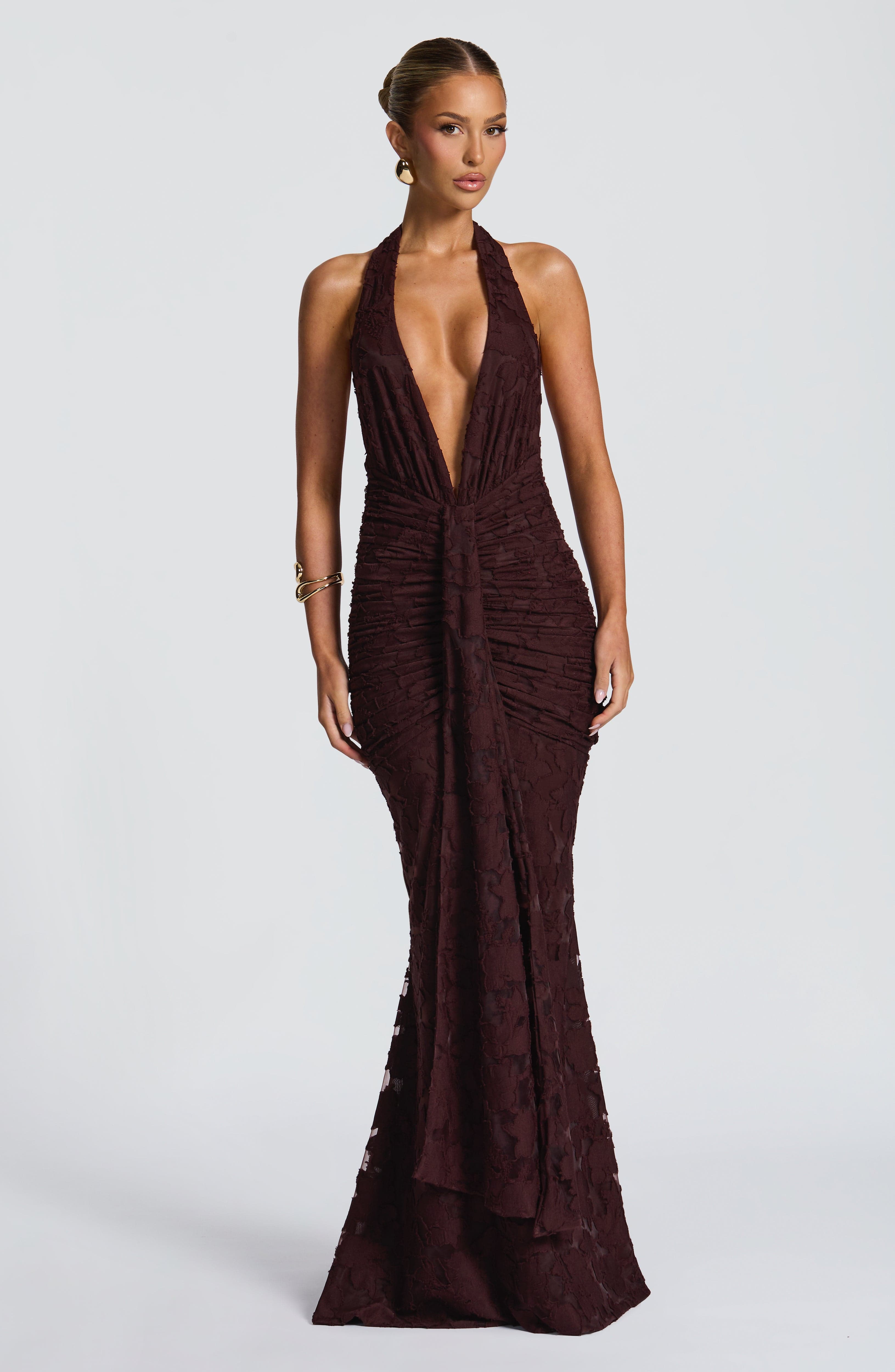 Guinevere Maxi Dress - Plum Brown Dress Babyboo Fashion Premium Exclusive Design