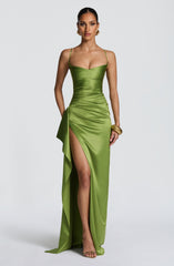 Helen Maxi Dress - Olive Dress XS Babyboo Fashion Premium Exclusive Design