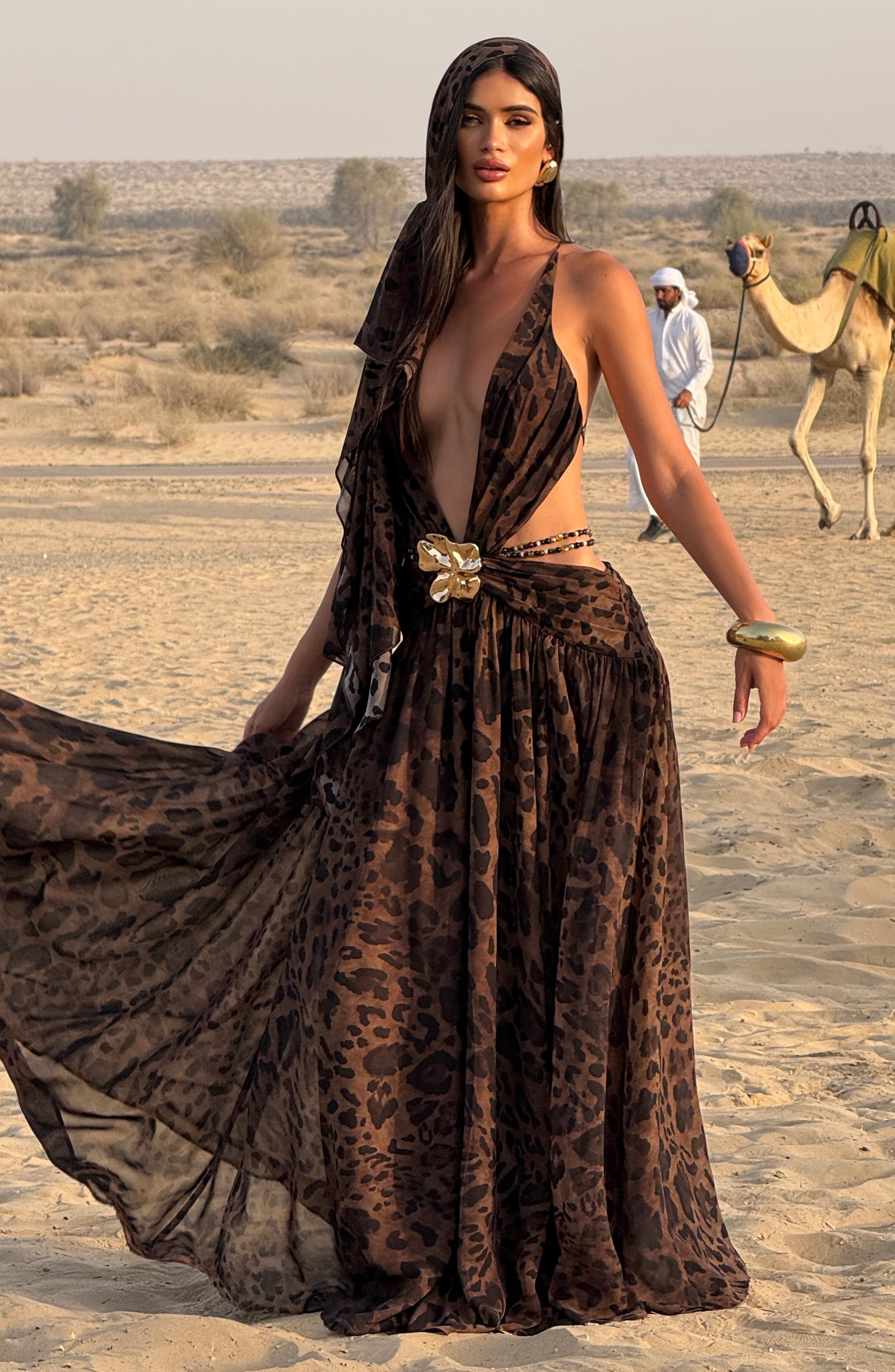Indianna Maxi Dress - Leopard Print Dress Babyboo Fashion Premium Exclusive Design