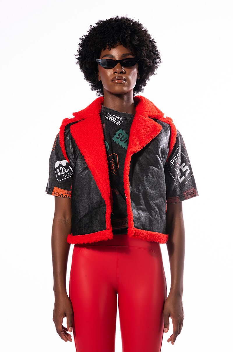 TEDDY LINED PU VEST
