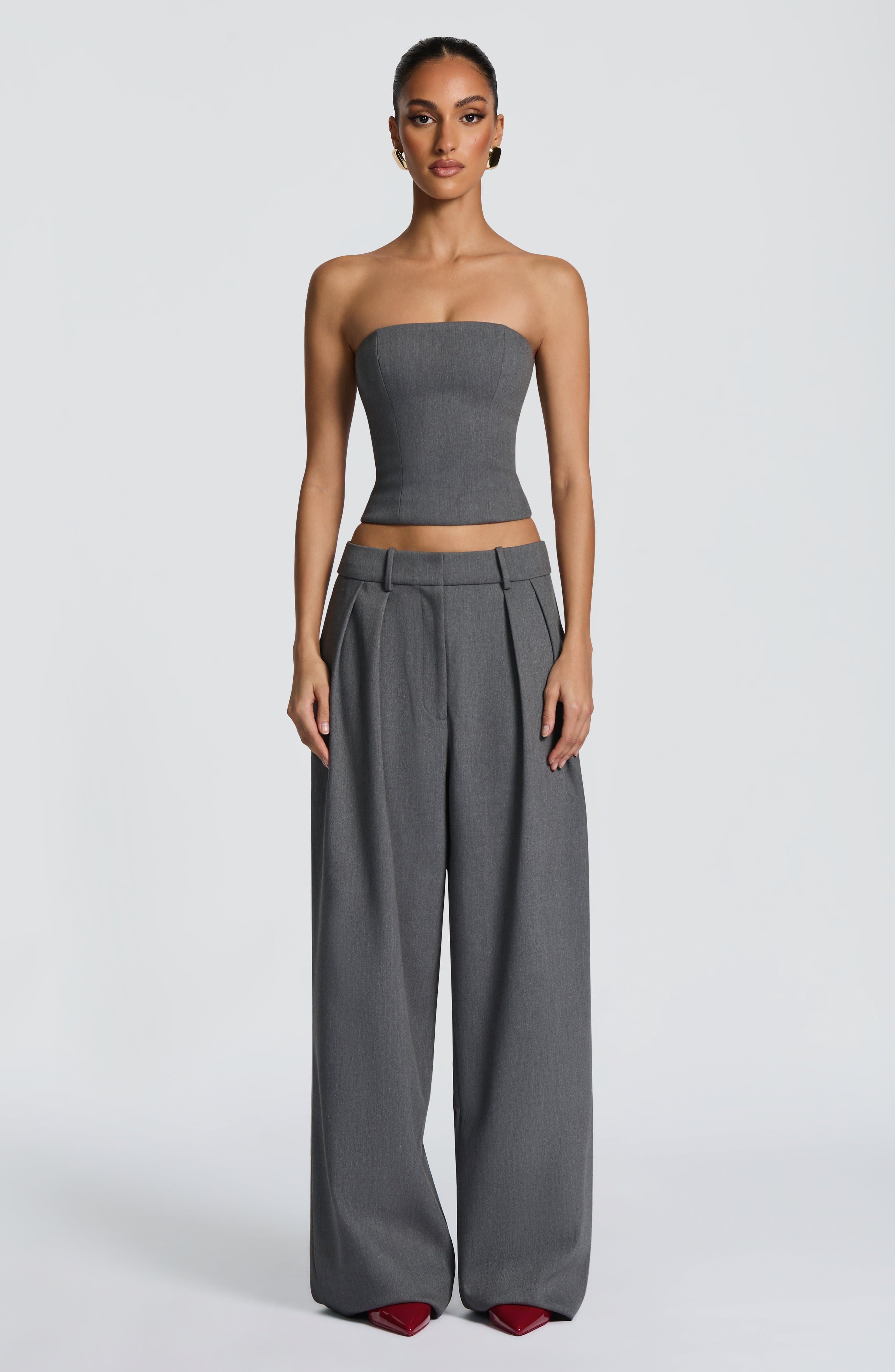 Kirsty Pants - Grey Marl Pants Babyboo Fashion Premium Exclusive Design