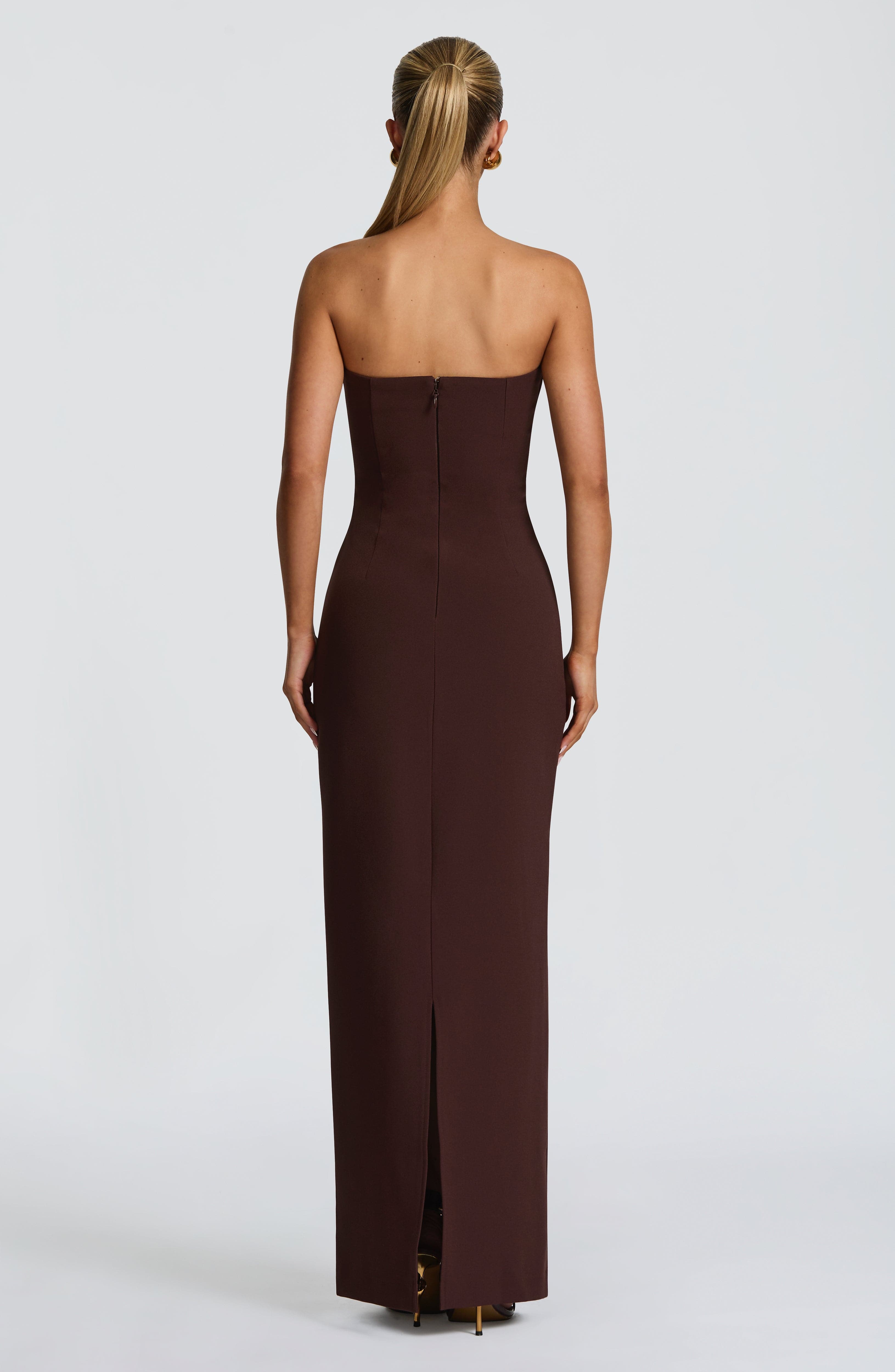 Lindsey Maxi Dress - Plum Brown Dress Babyboo Fashion Premium Exclusive Design