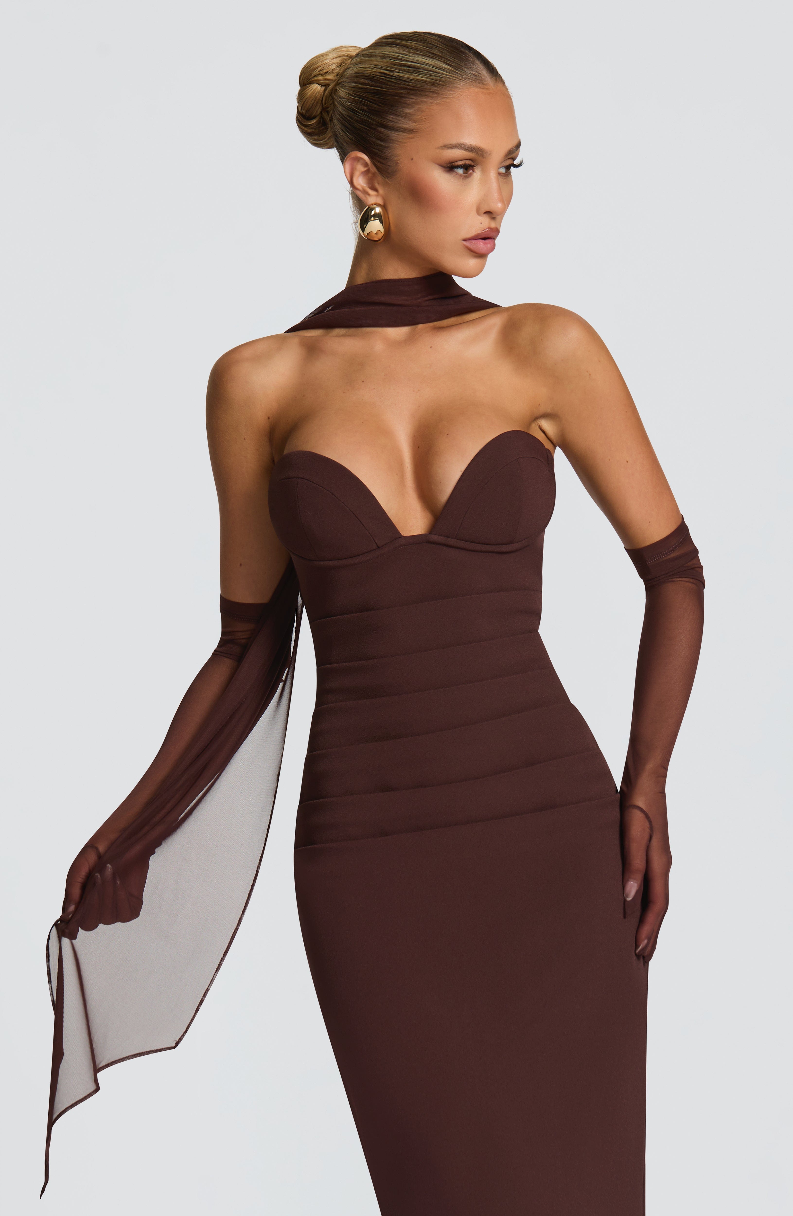 Lindsey Maxi Dress - Plum Brown Dress Babyboo Fashion Premium Exclusive Design