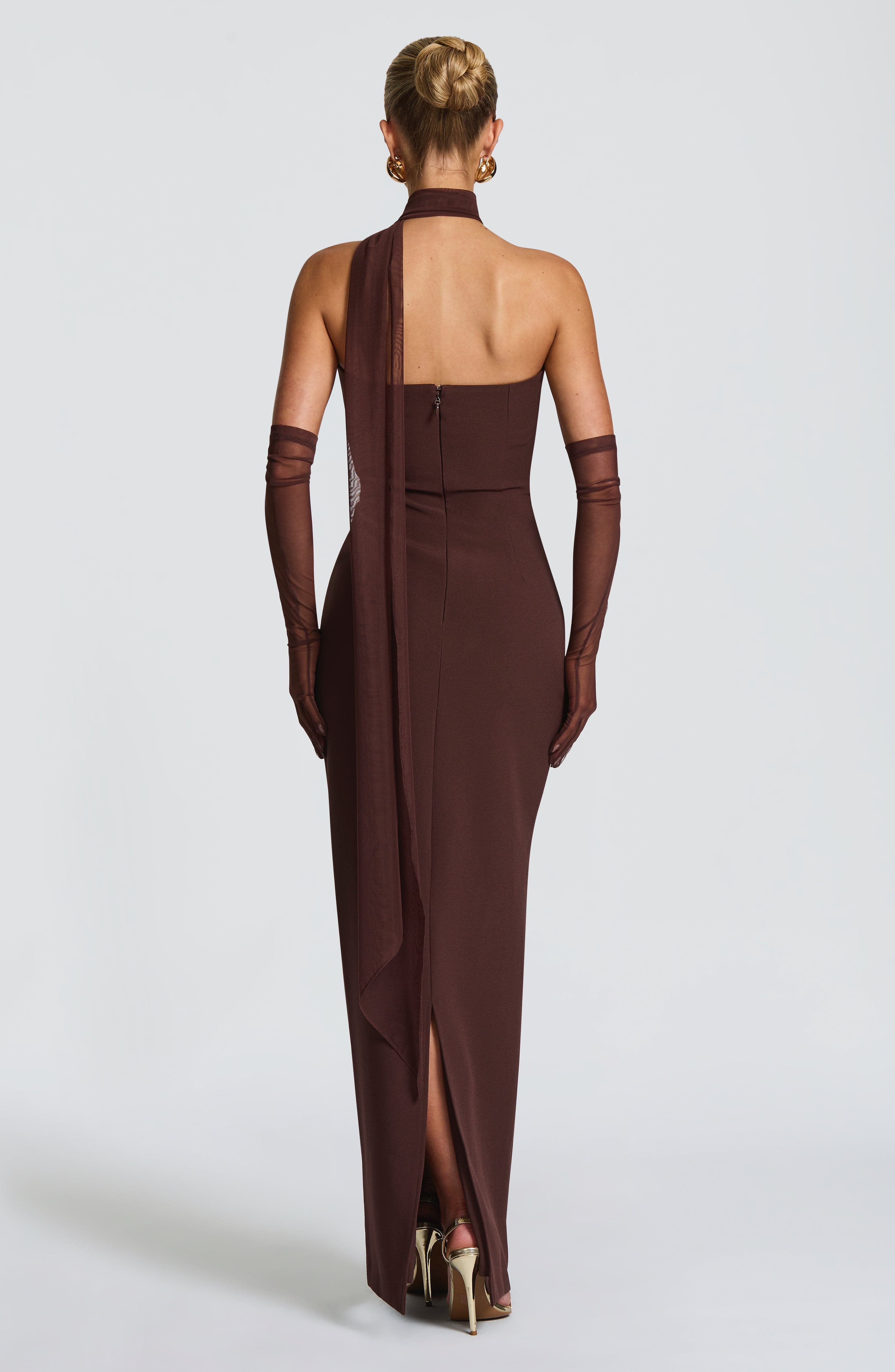 Lindsey Maxi Dress - Plum Brown Dress Babyboo Fashion Premium Exclusive Design
