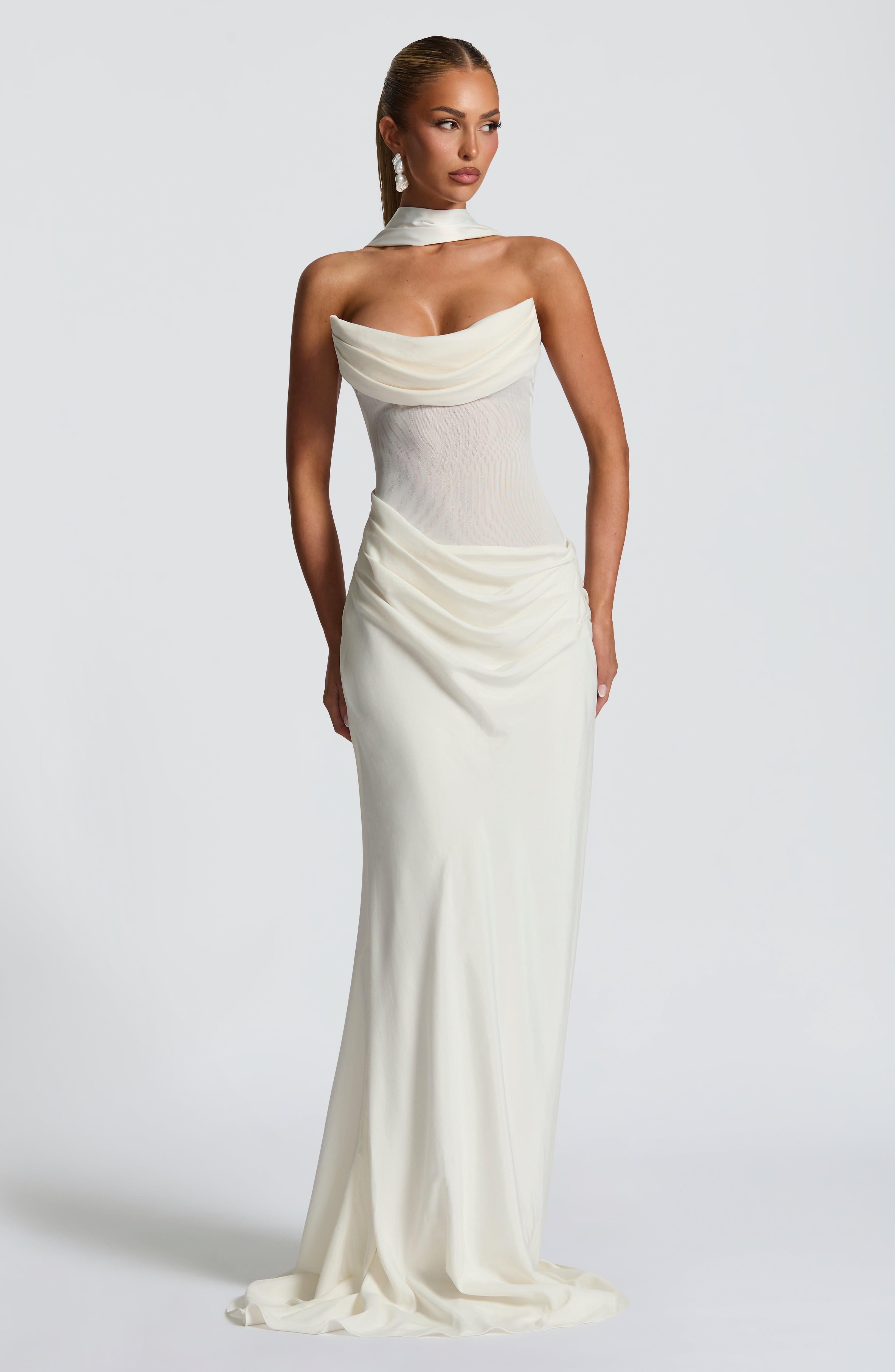 Liora Maxi Dress - Ivory Dress Babyboo Fashion Premium Exclusive Design