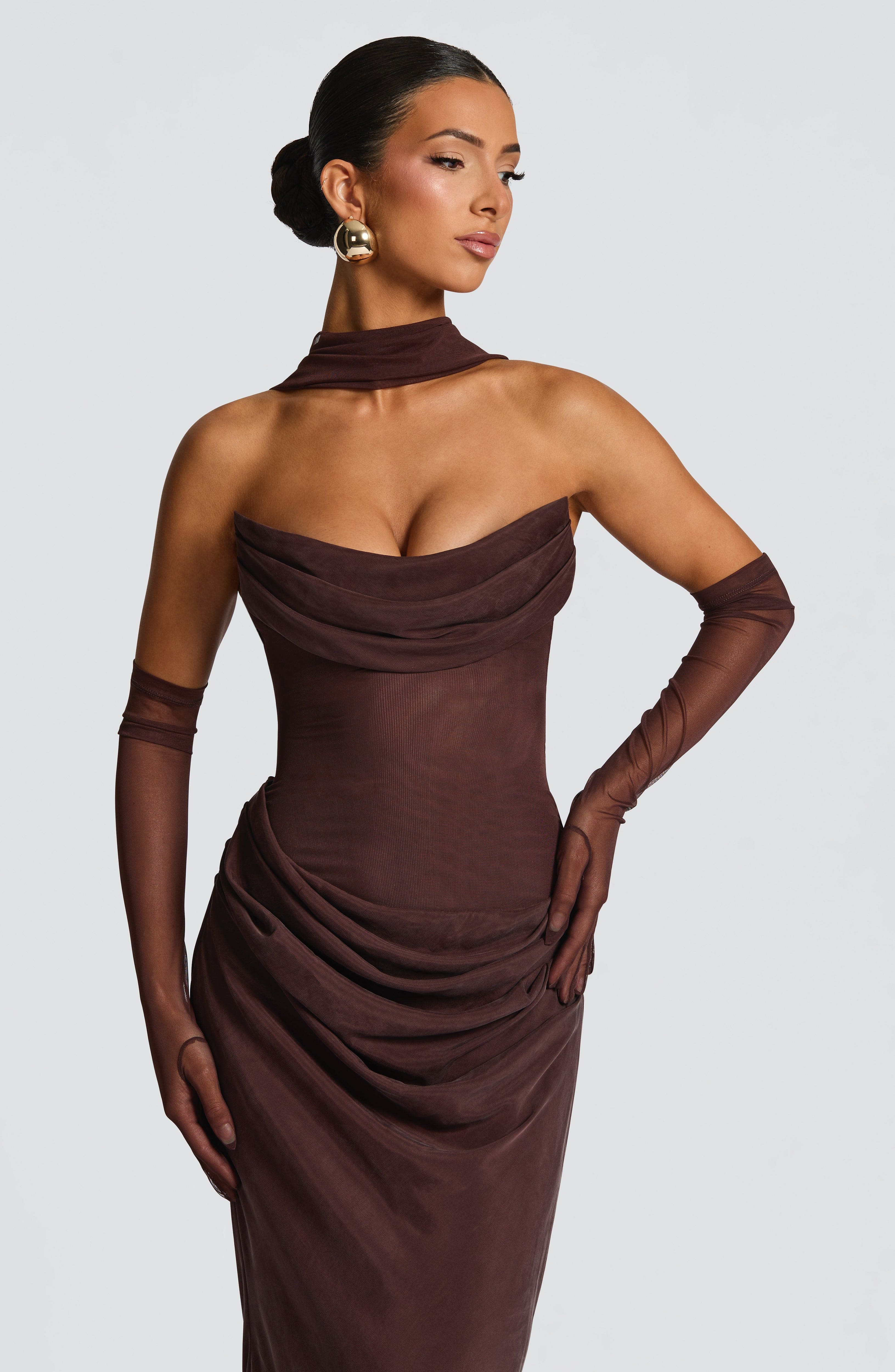 Liora Maxi Dress - Plum Brown Dress Babyboo Fashion Premium Exclusive Design