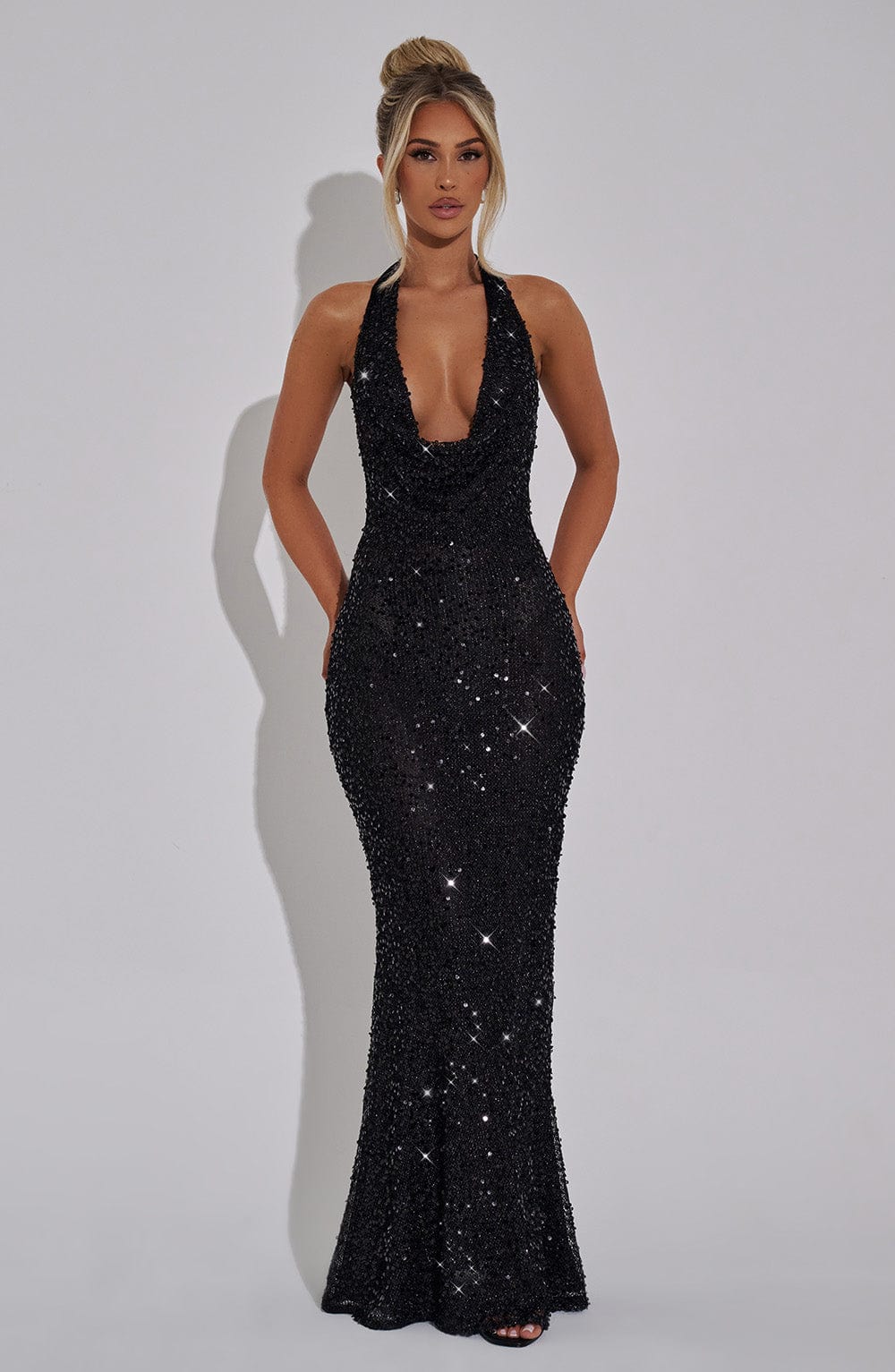 Lorena Maxi Dress - Black Lined Dress Babyboo Fashion Premium Exclusive Design