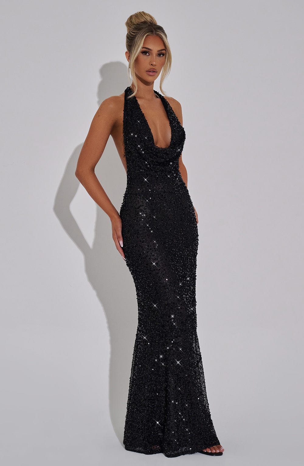 Lorena Maxi Dress - Black Lined Dress Babyboo Fashion Premium Exclusive Design