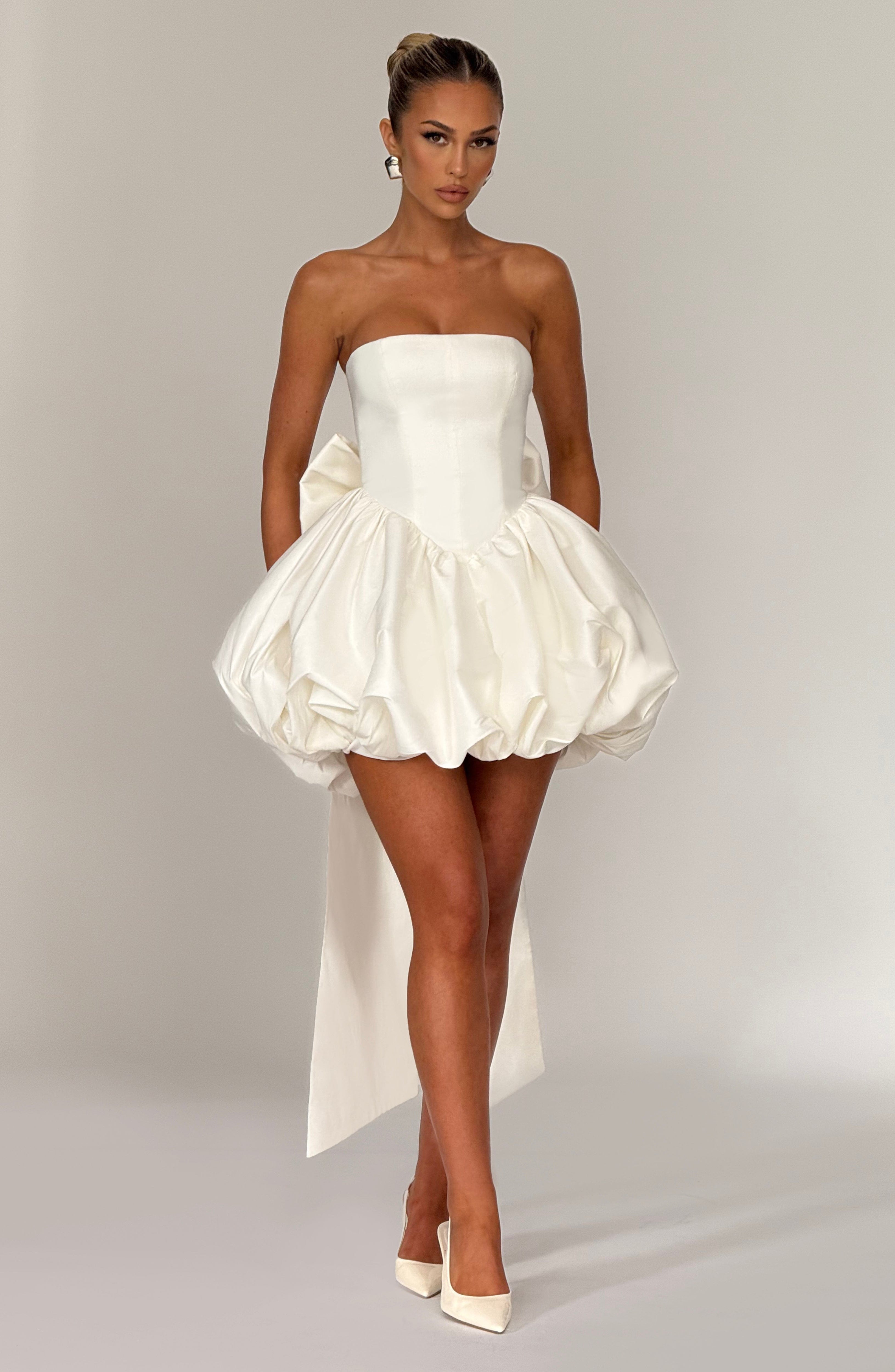 Lotus Mini Dress - Ivory Dress Babyboo Fashion Premium Exclusive Design
