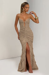 Lysandra Maxi Dress - Beige Dress Babyboo Fashion Premium Exclusive Design
