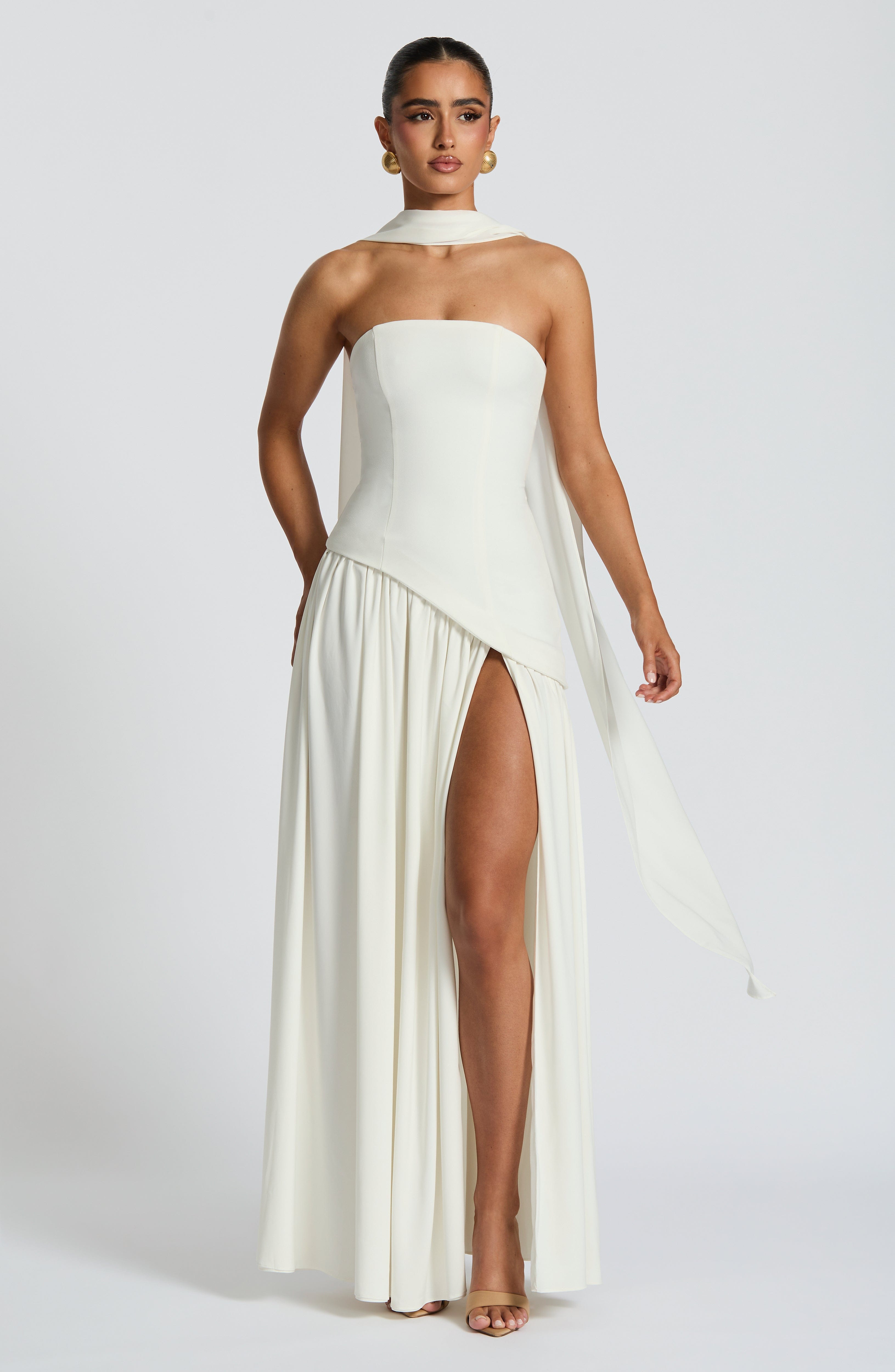 Maliyah Maxi Dress - Ivory Dress Babyboo Fashion Premium Exclusive Design