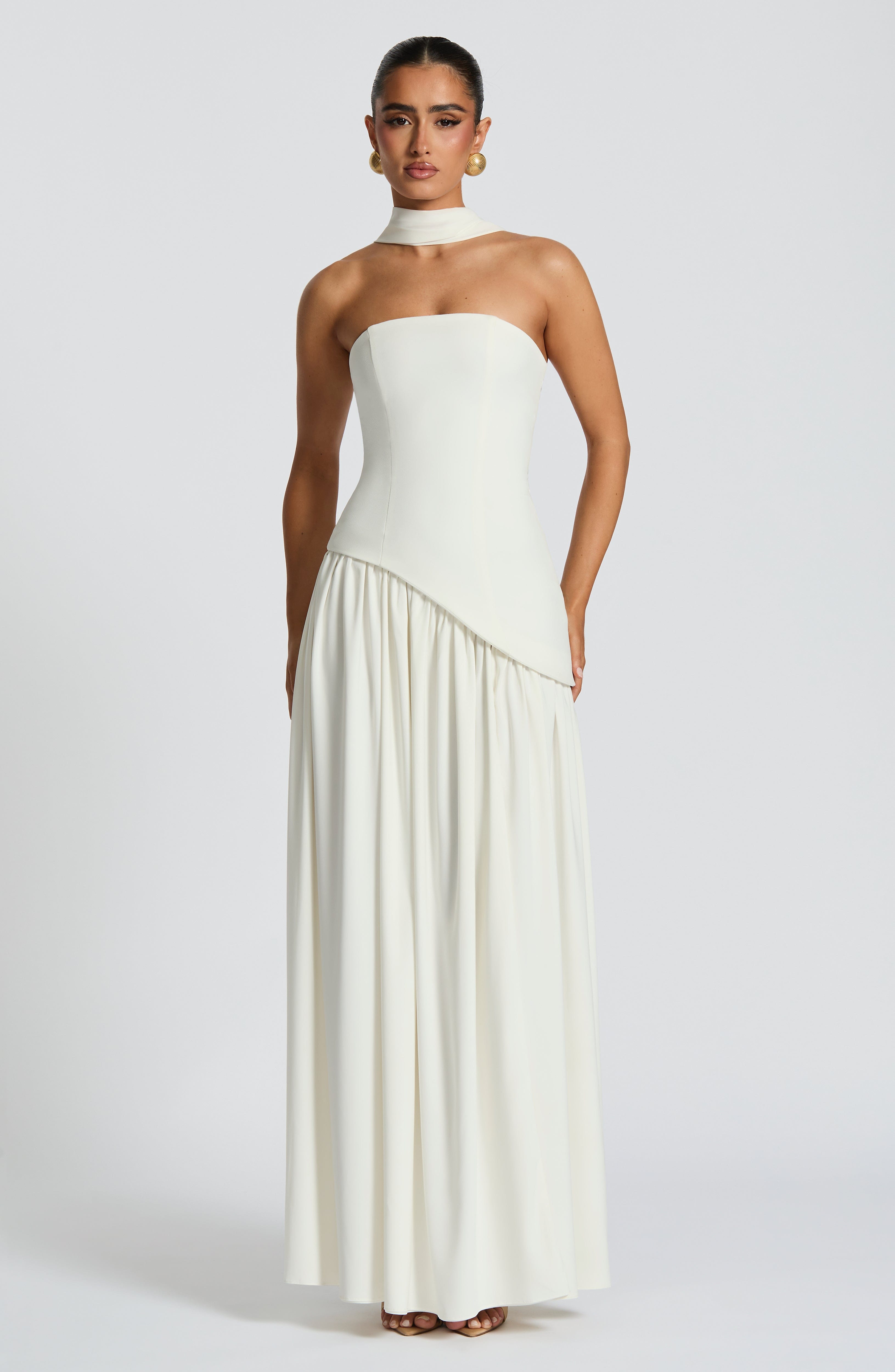 Maliyah Maxi Dress - Ivory Dress Babyboo Fashion Premium Exclusive Design