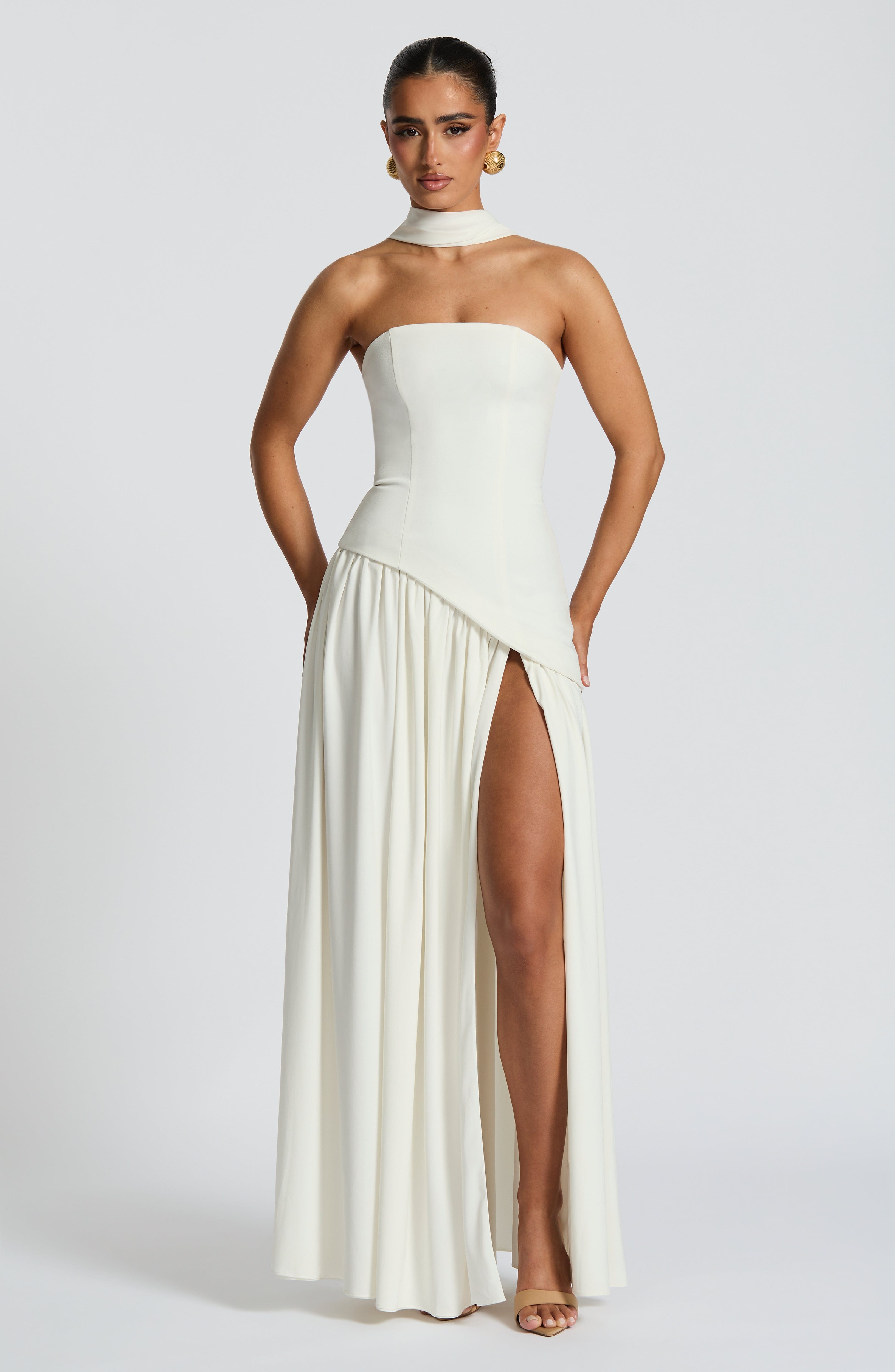 Maliyah Maxi Dress - Ivory Dress Babyboo Fashion Premium Exclusive Design