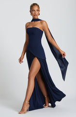 Maliyah Maxi Dress - Navy Dress Babyboo Fashion Premium Exclusive Design