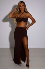Mariana Maxi Skirt - Chocolate Babyboo Fashion Premium Exclusive Design