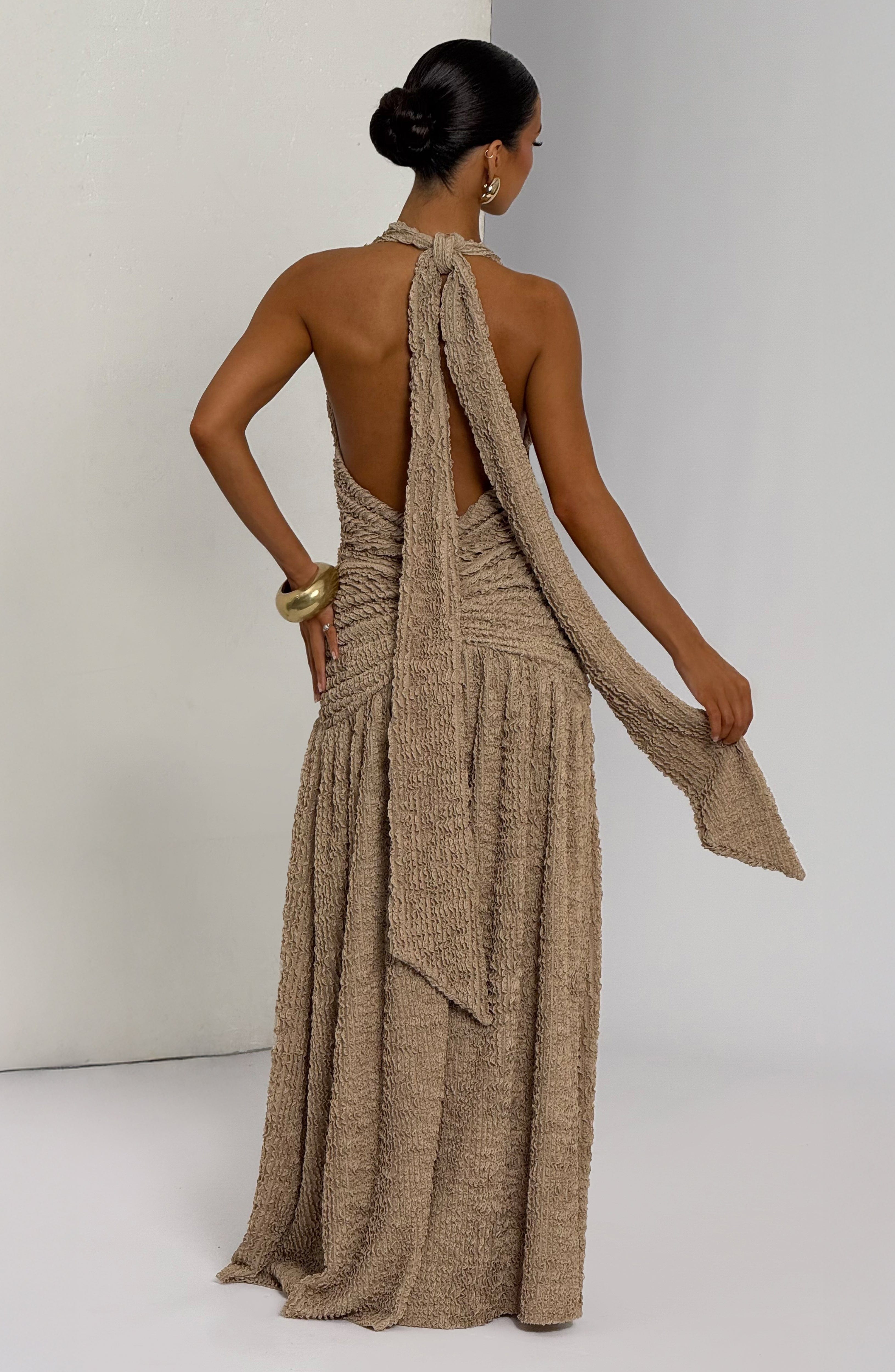 Minerva Maxi Dress - Beige Dress Babyboo Fashion Premium Exclusive Design