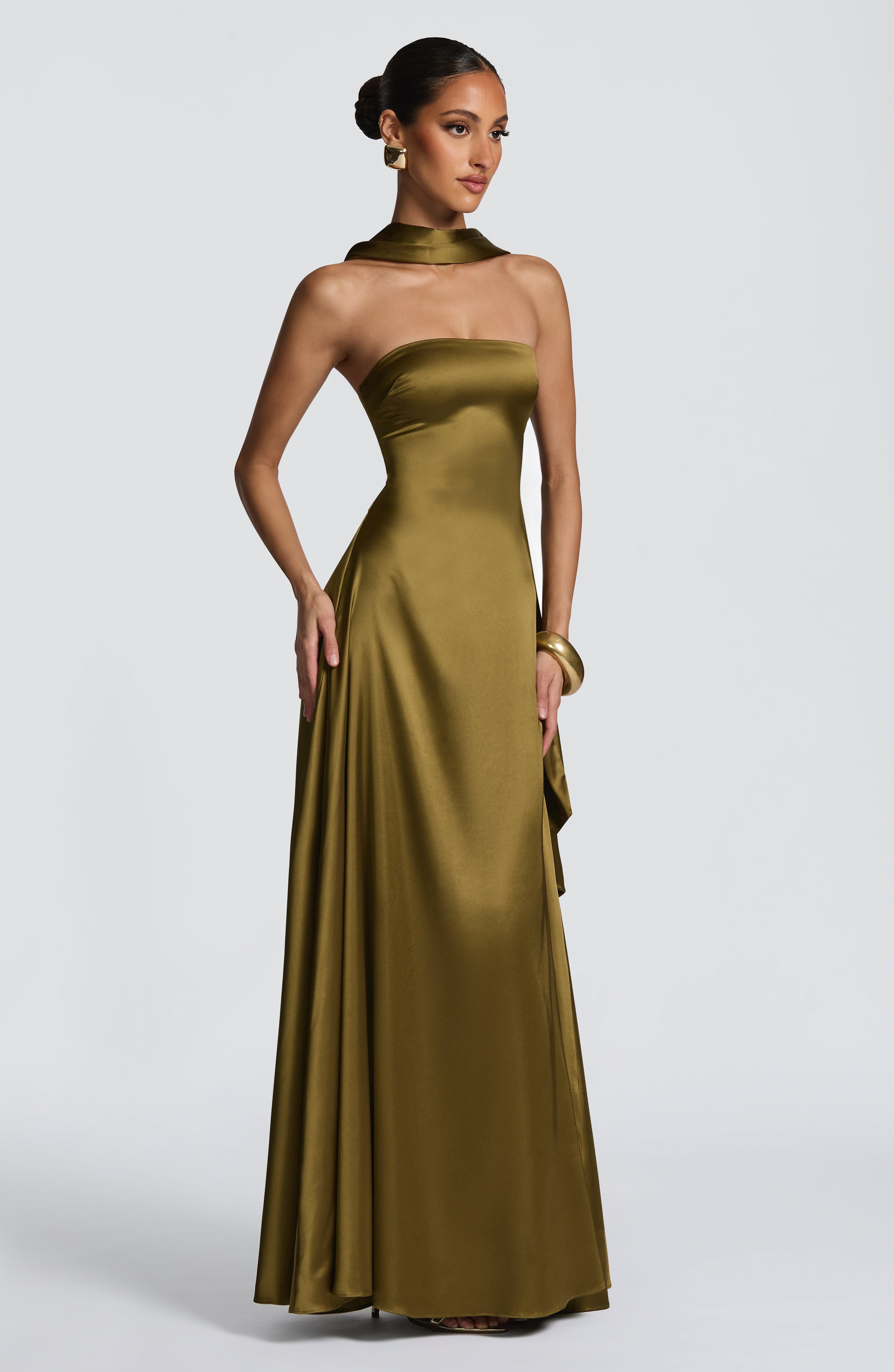 Morven Maxi Dress - Deep Olive Dress Babyboo Fashion Premium Exclusive Design