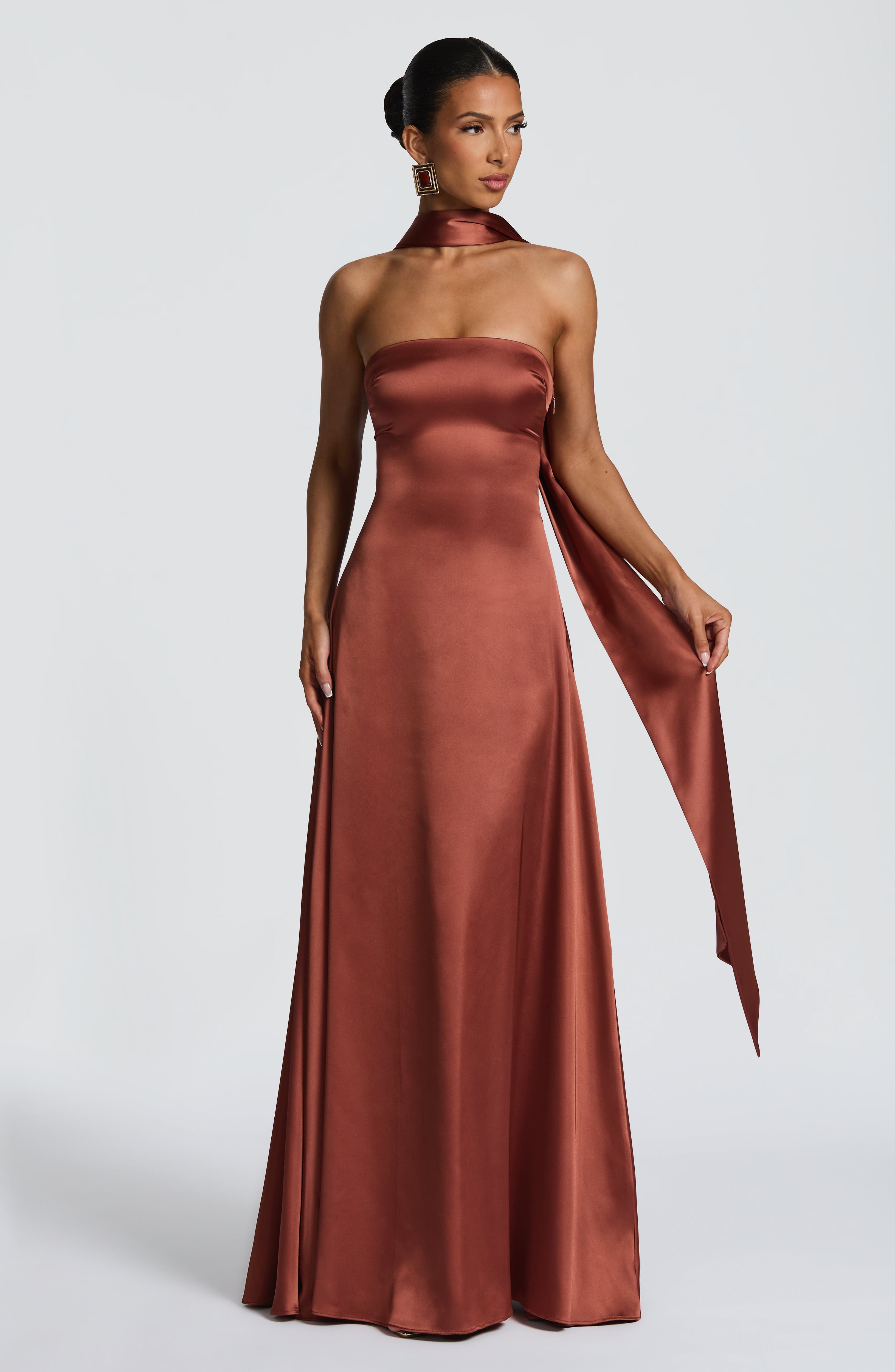 Morven Maxi Dress - Rust Dress Babyboo Fashion Premium Exclusive Design